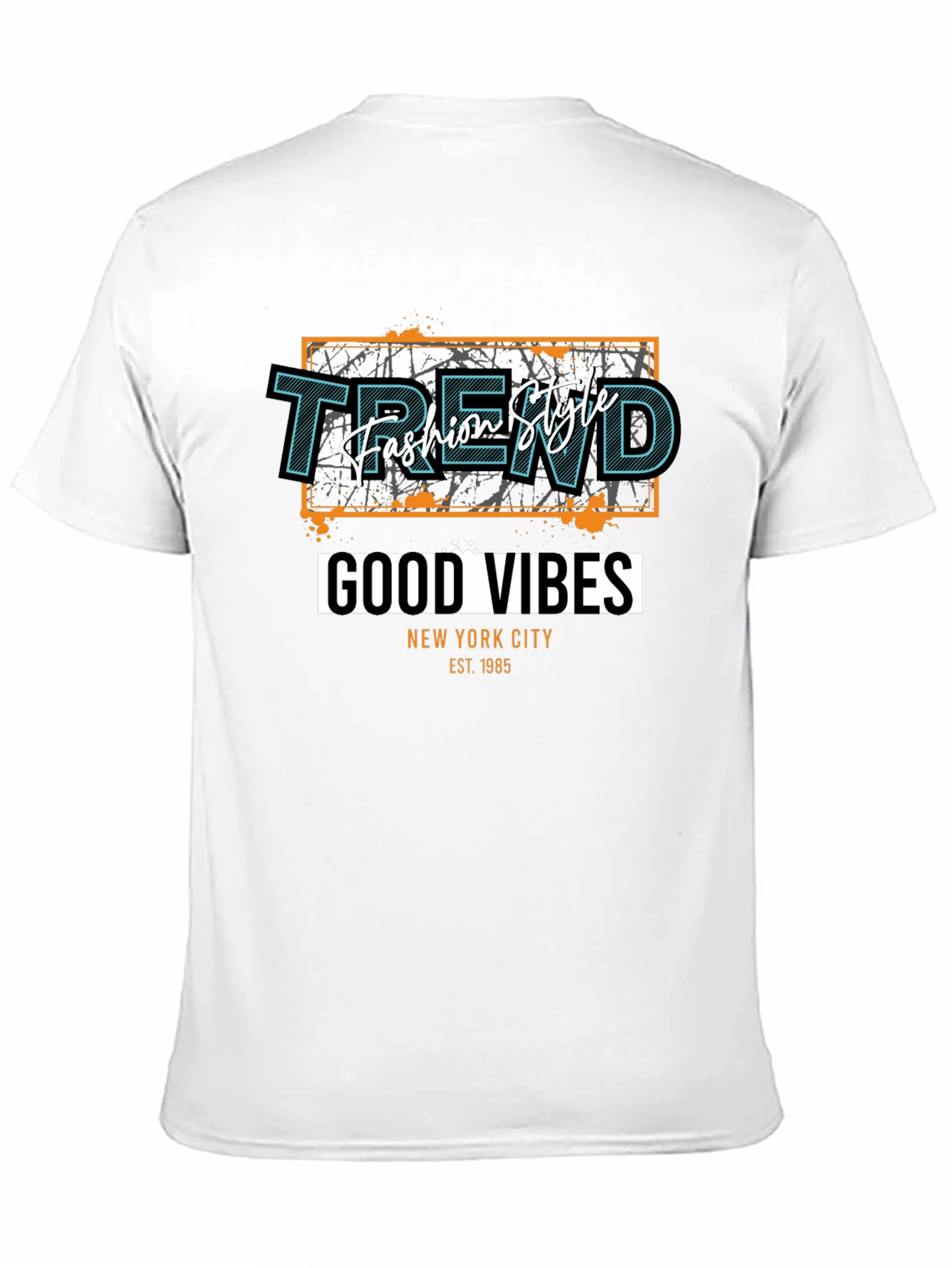 Trendy Black T-Shirt - Good Vibes Graphic
