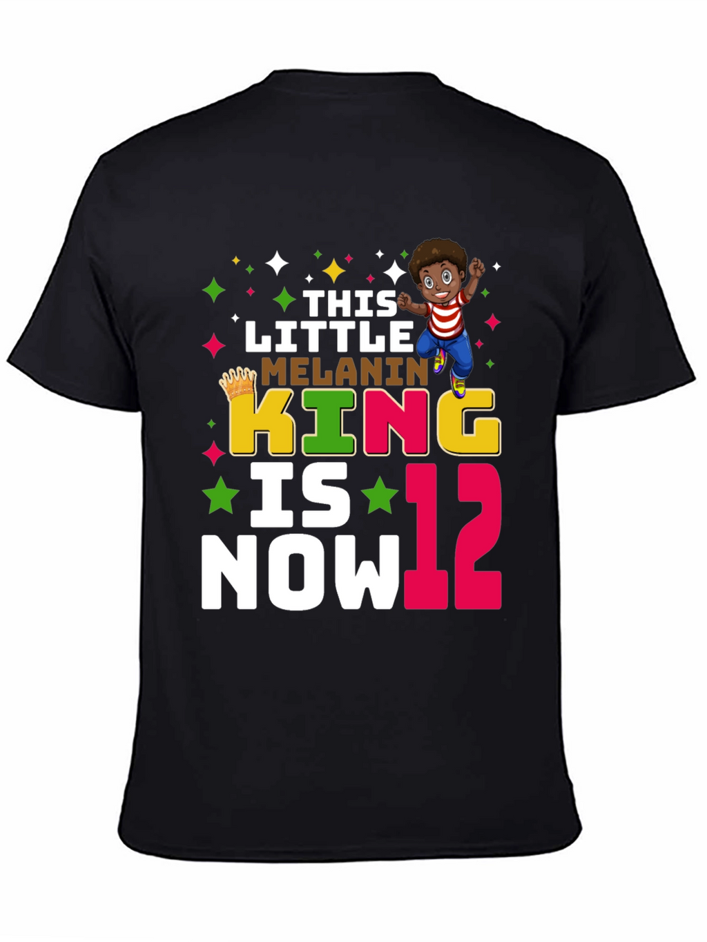 Little Melanin King 12th Birthday T-Shirt