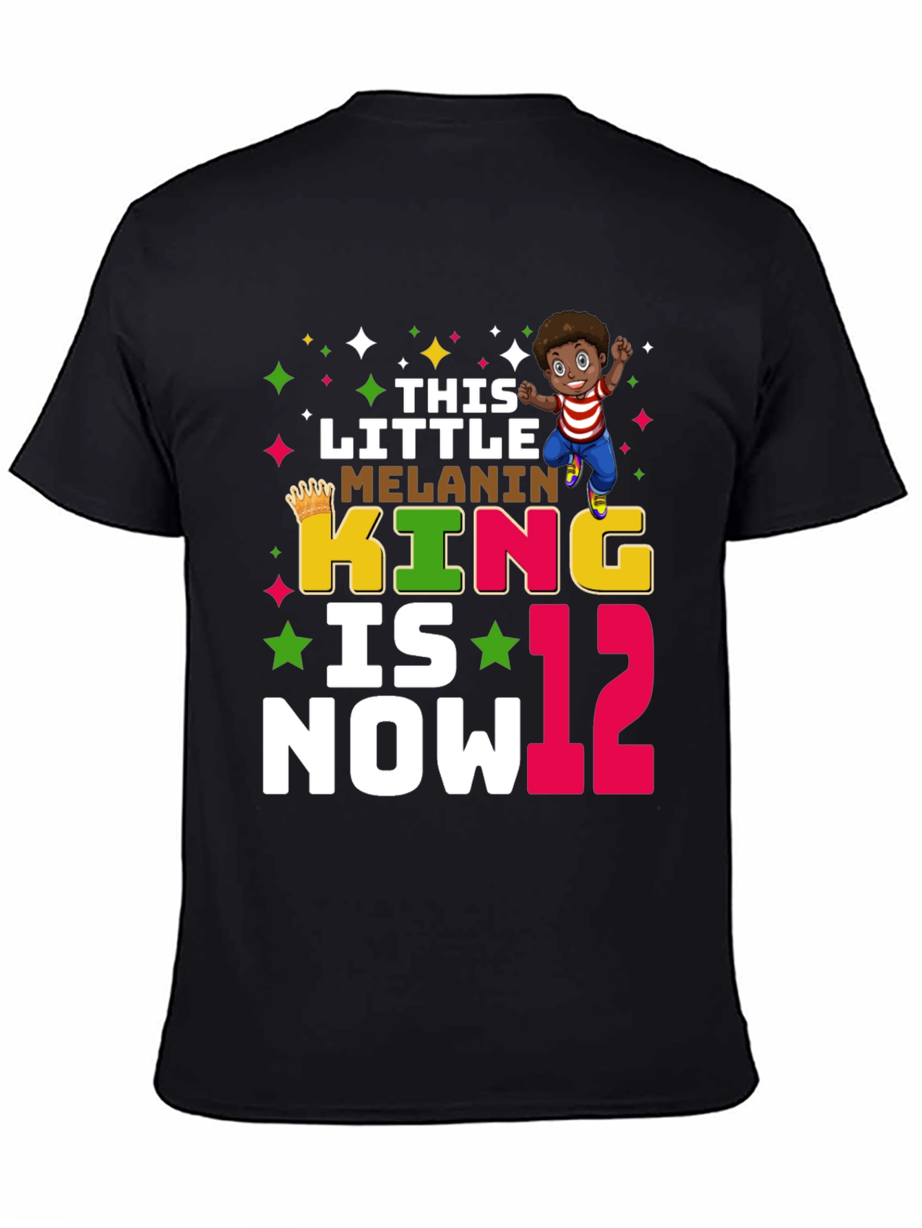 Little Melanin King 12th Birthday T-Shirt