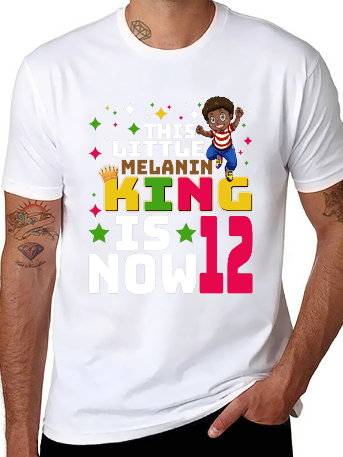 Little Melanin King 12th Birthday T-Shirt