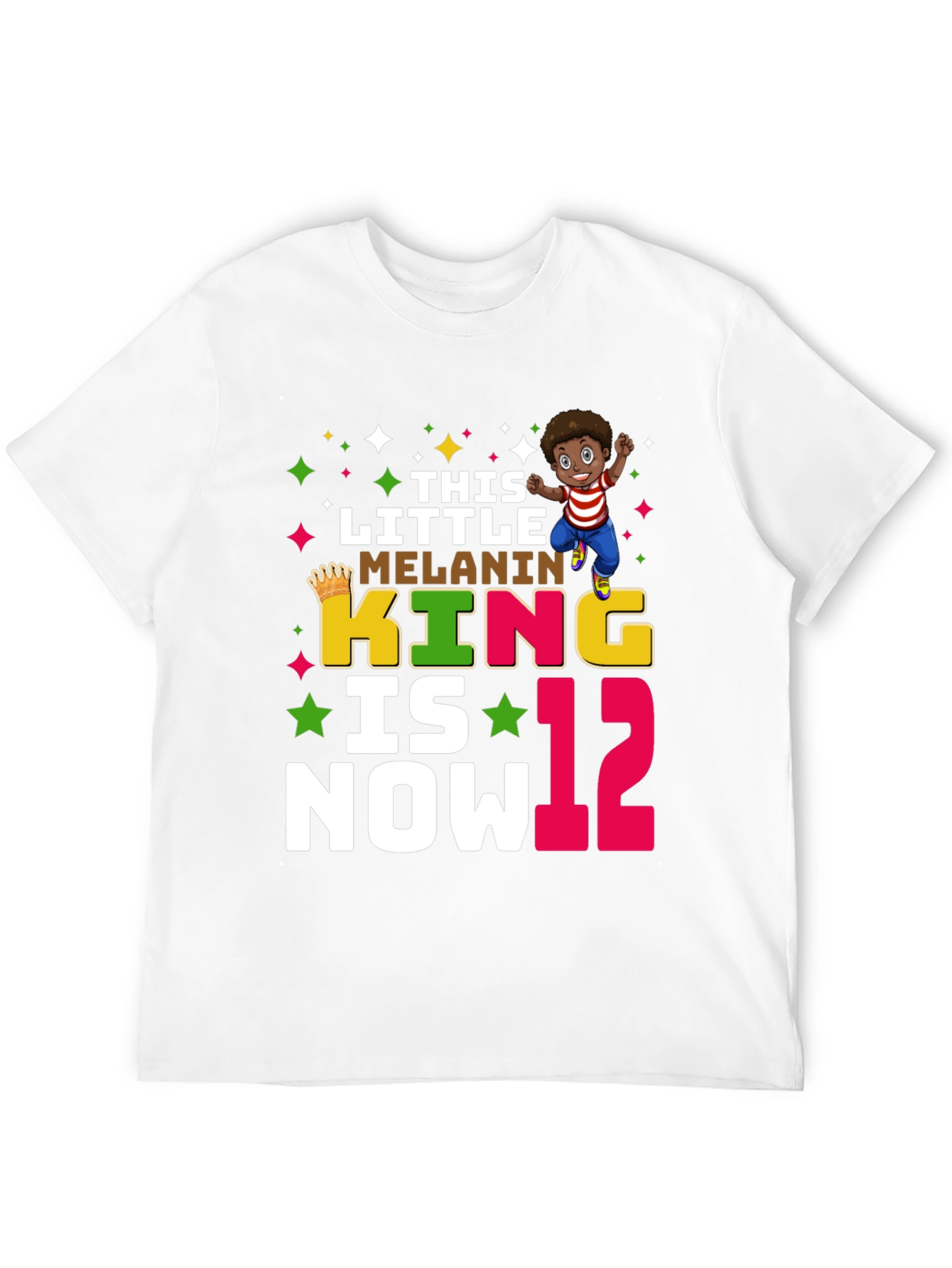 Little Melanin King 12th Birthday T-Shirt