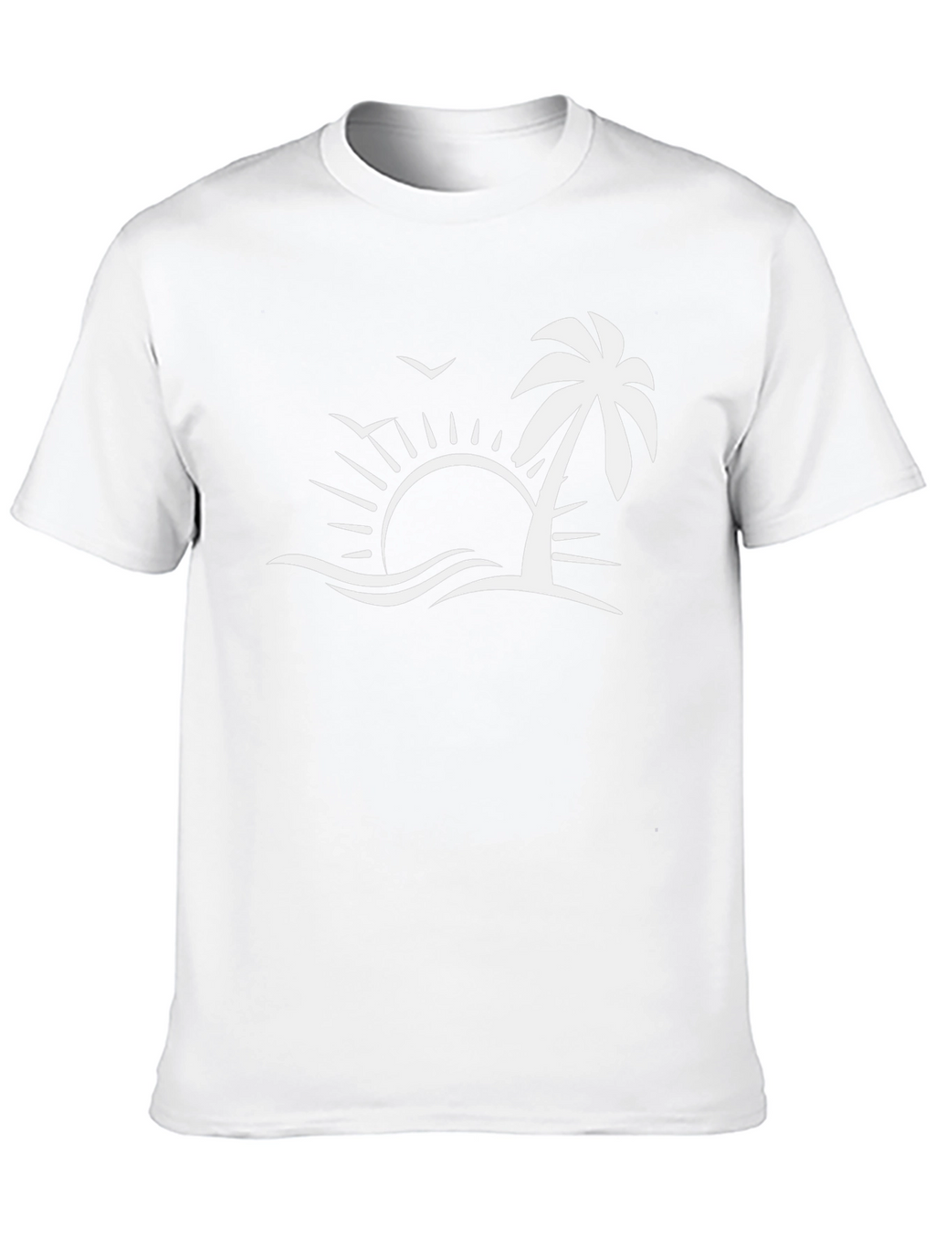 Tropical Palm Sunset Graphic Tee - Black