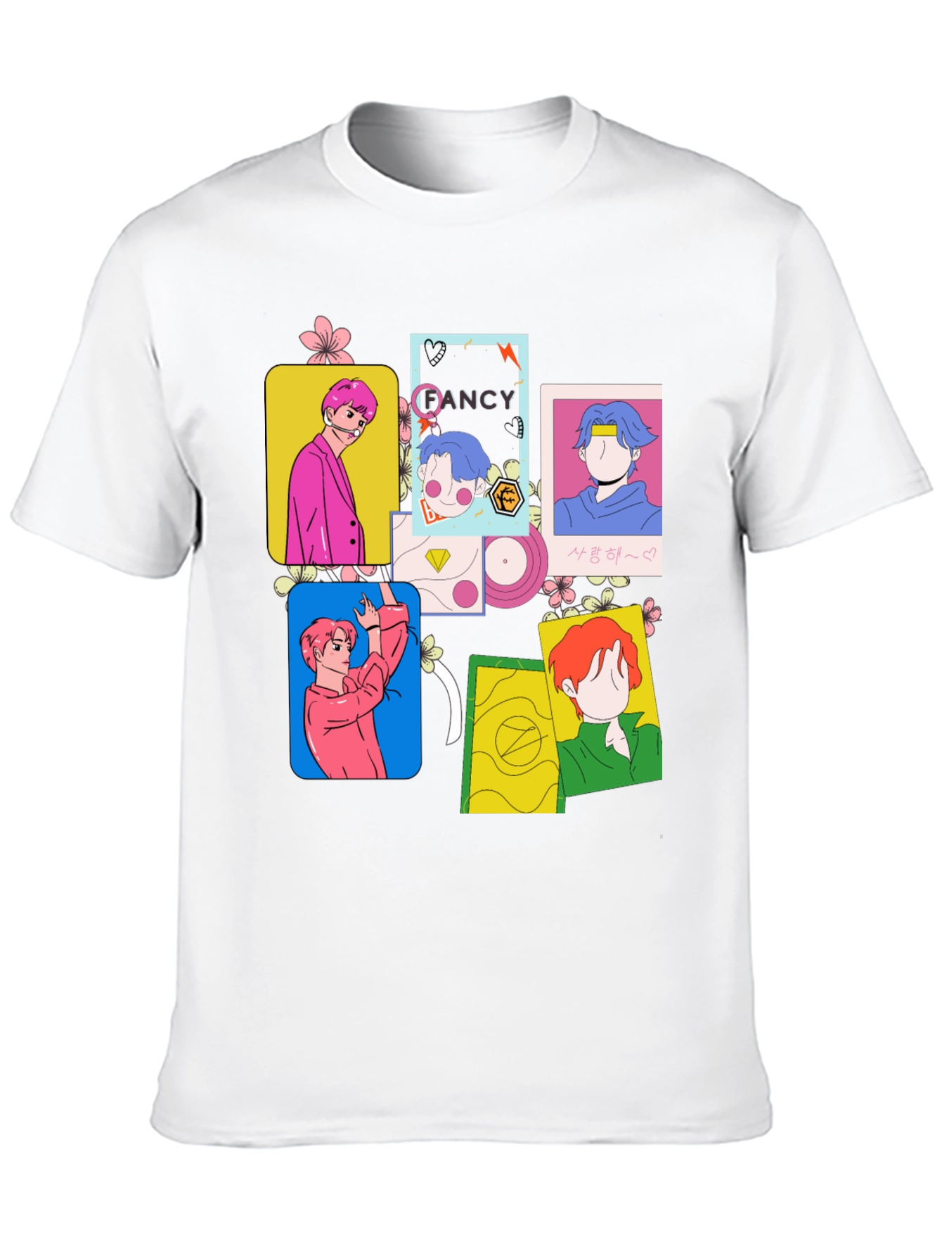 Funky K-Pop Inspired Graphic Print Black T-Shirt