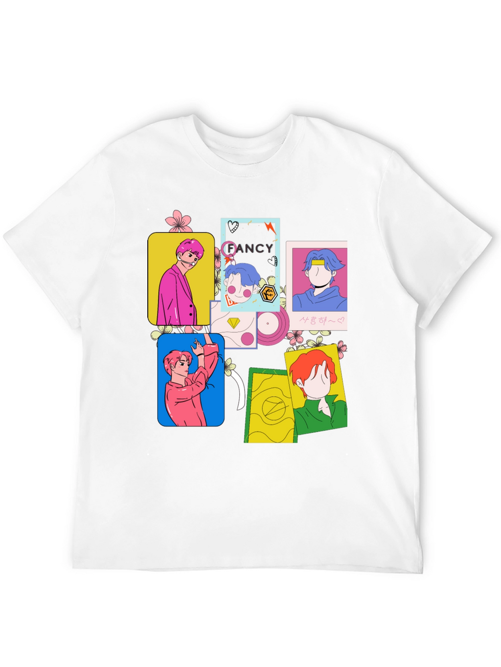 Funky K-Pop Inspired Graphic Print Black T-Shirt