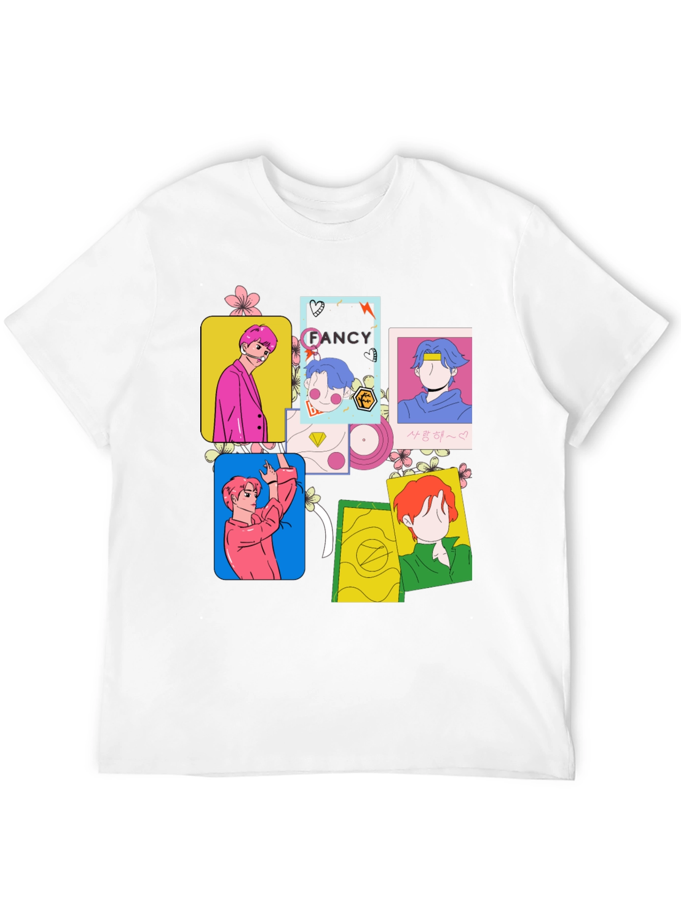 Funky K-Pop Inspired Graphic Print Black T-Shirt