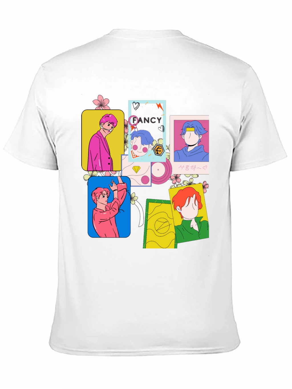 Funky K-Pop Inspired Graphic Print Black T-Shirt