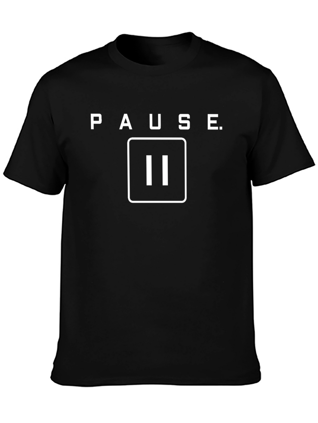 Pause Button Graphic Tee - Black
