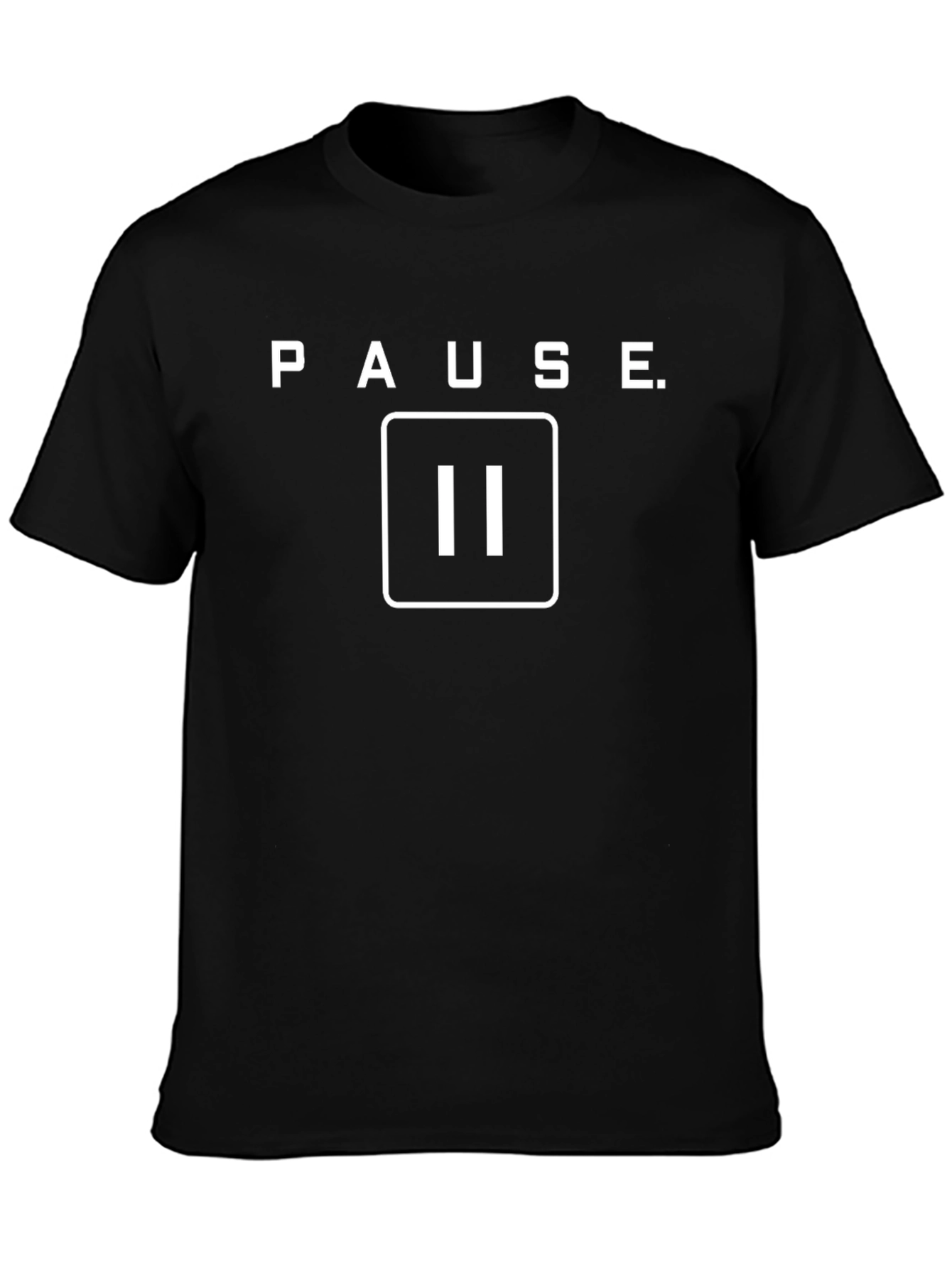 Pause Button Graphic Tee - Black