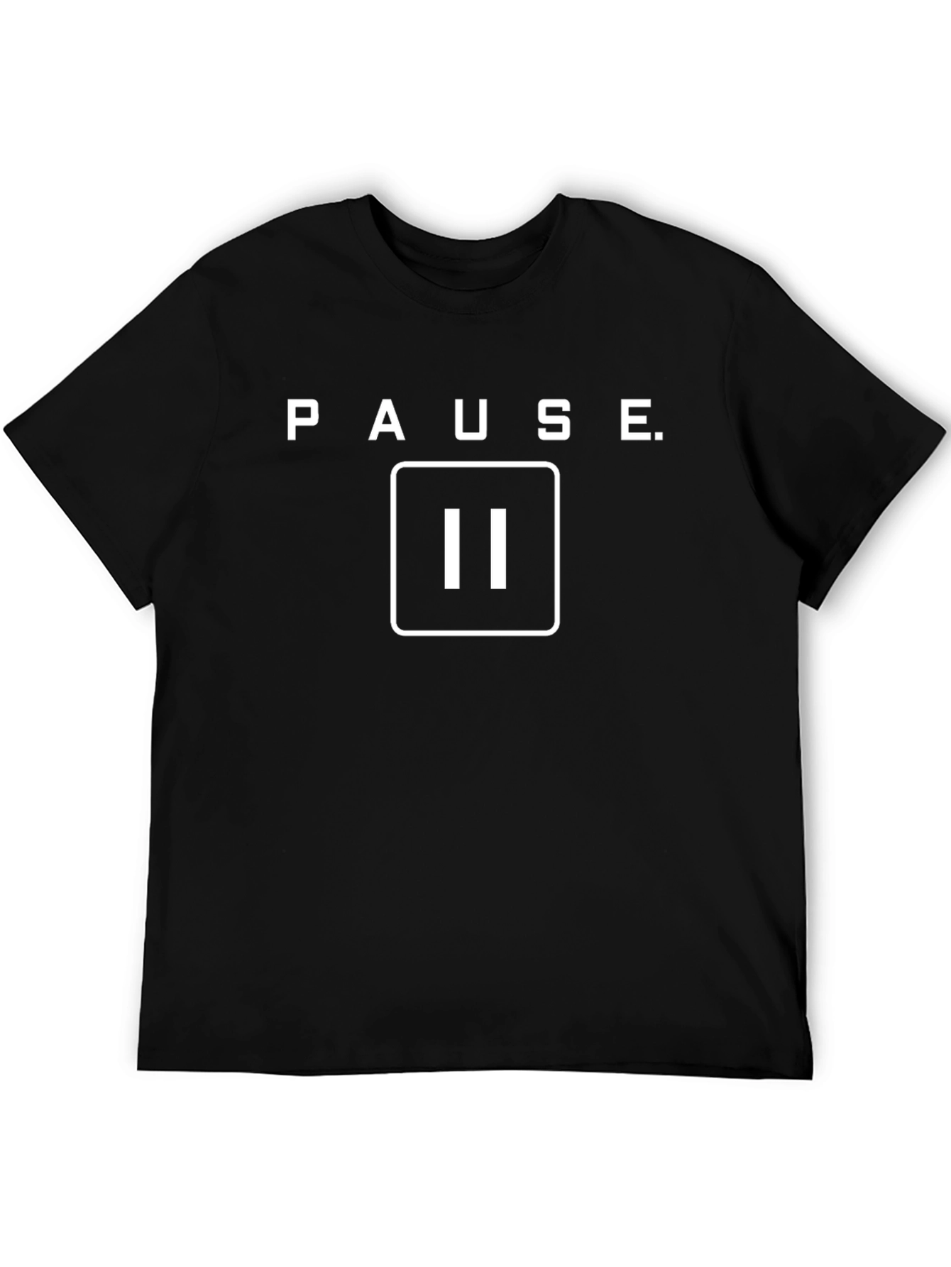 Pause Button Graphic Tee - Black