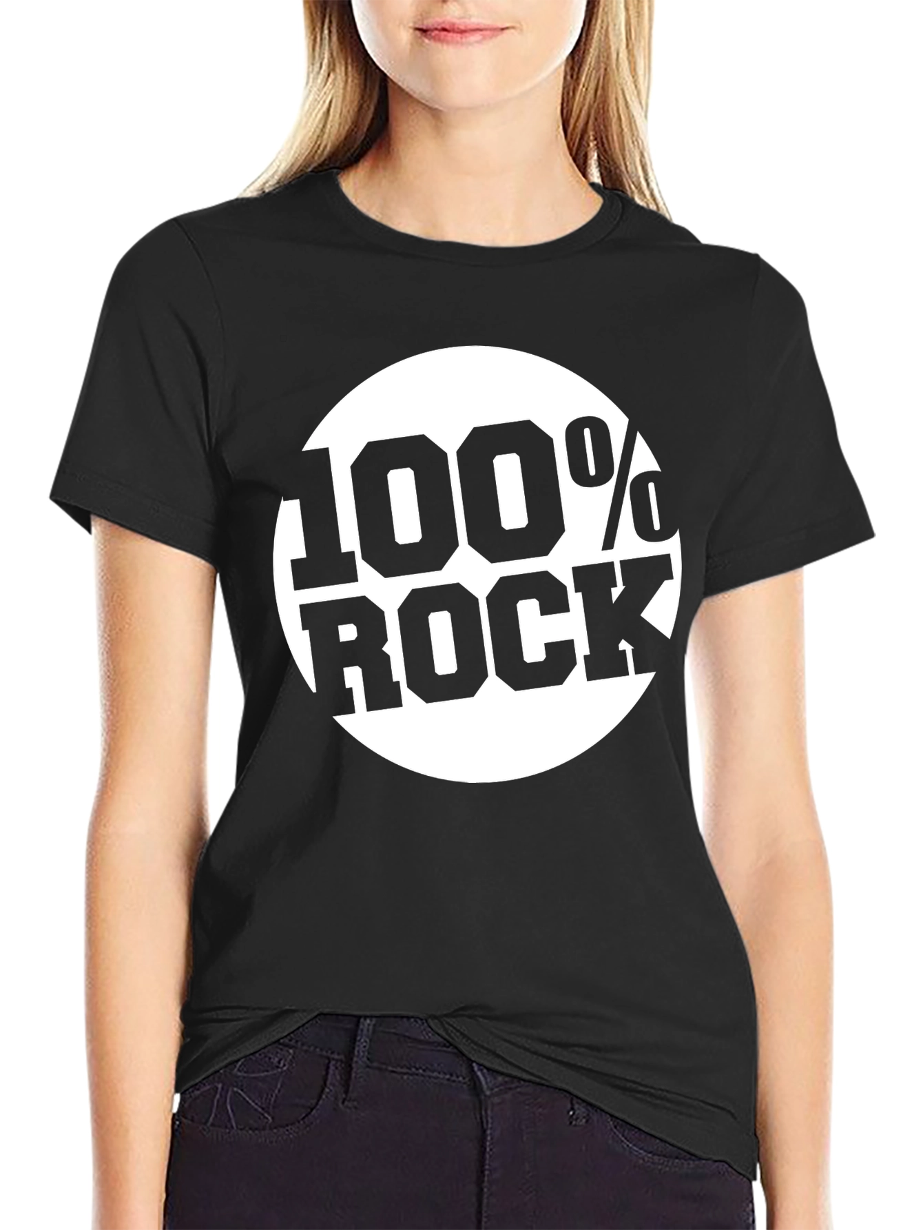 100% Rock Graphic Black T-Shirt