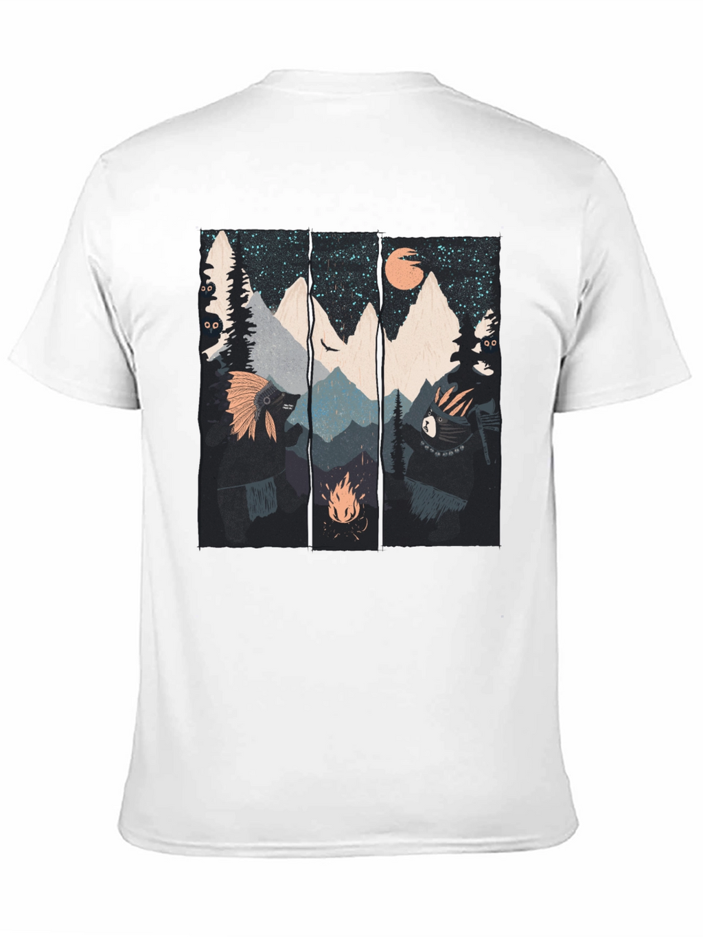 Mountain Campfire Bear Graphic Tee