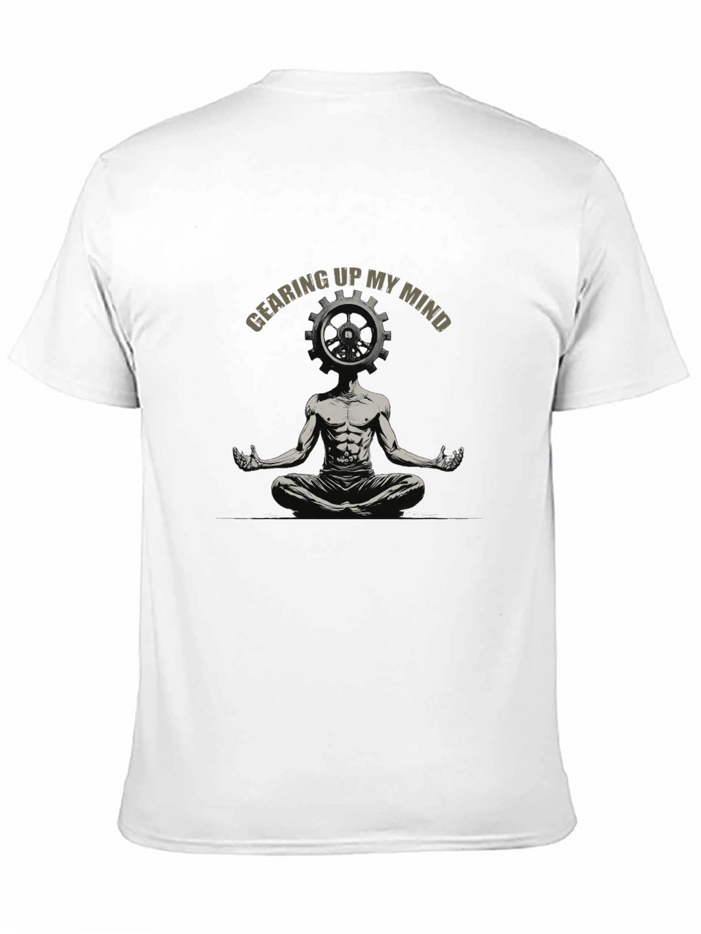 Gearing Up My Mind Black Graphic T-Shirt