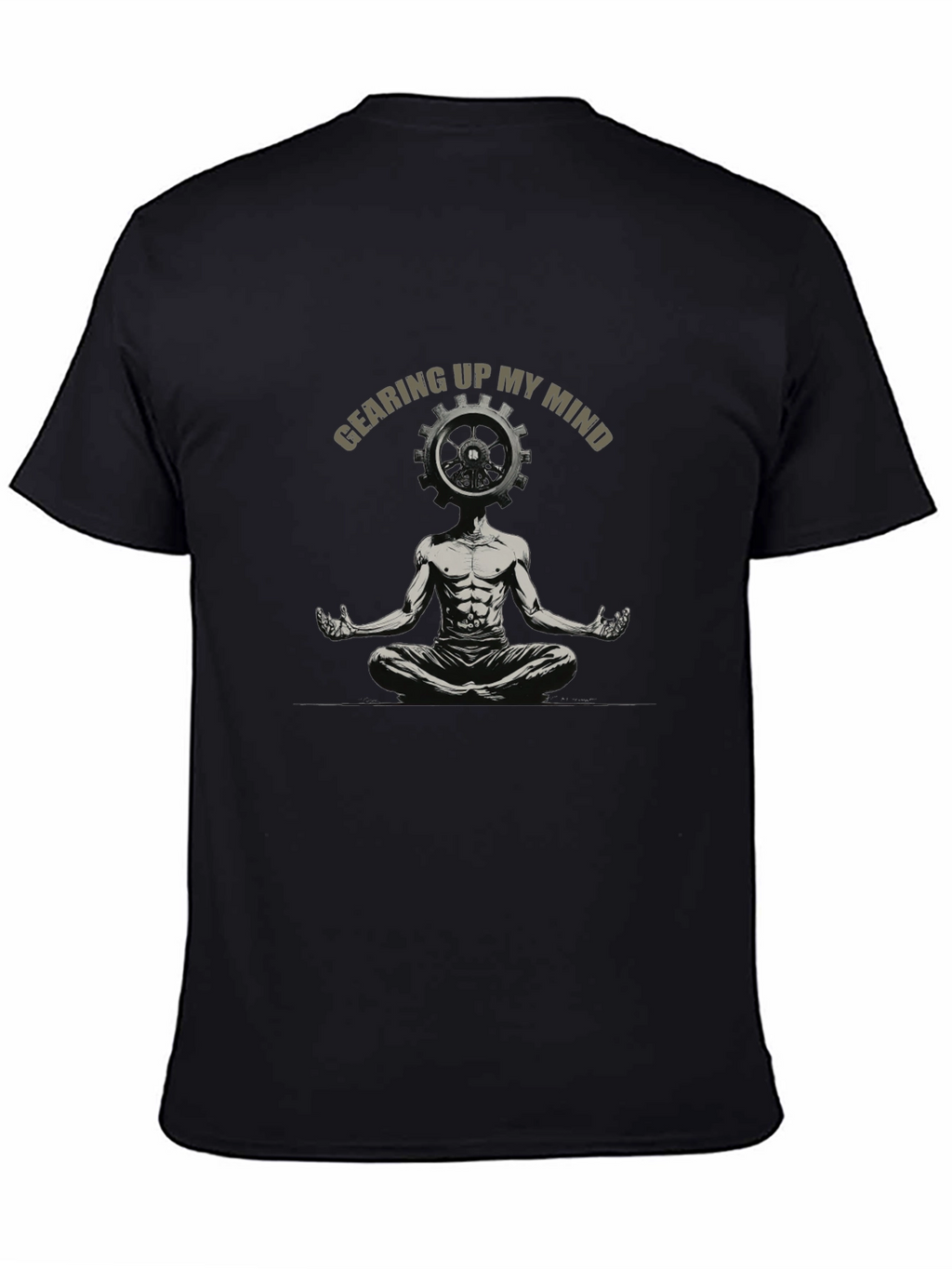 Gearing Up My Mind Black Graphic T-Shirt