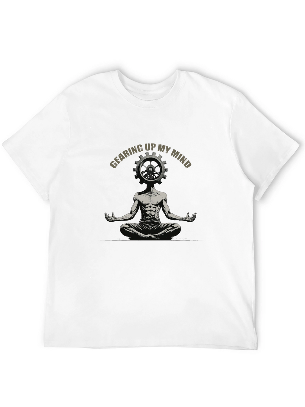 Gearing Up My Mind Black Graphic T-Shirt