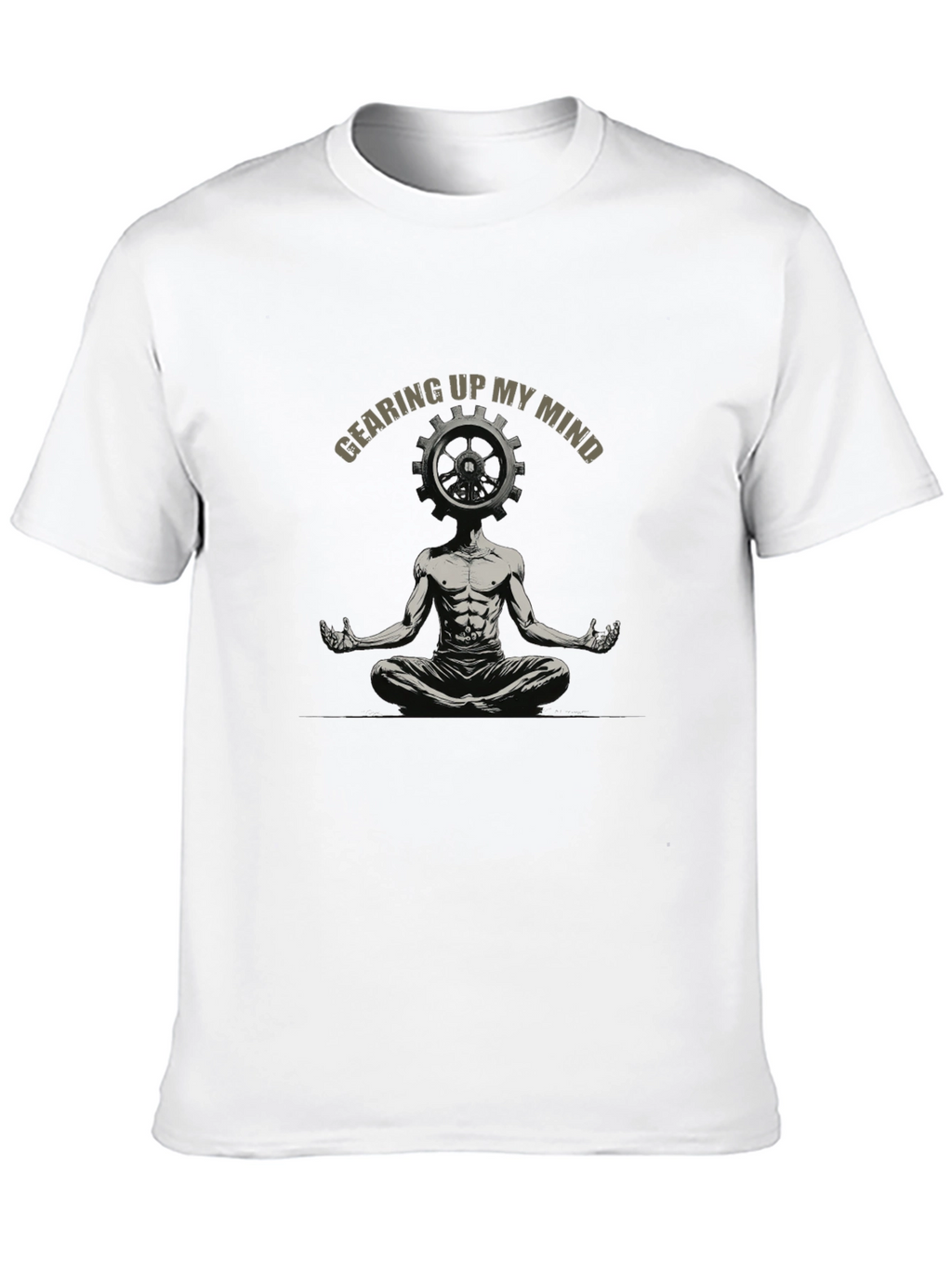 Gearing Up My Mind Black Graphic T-Shirt