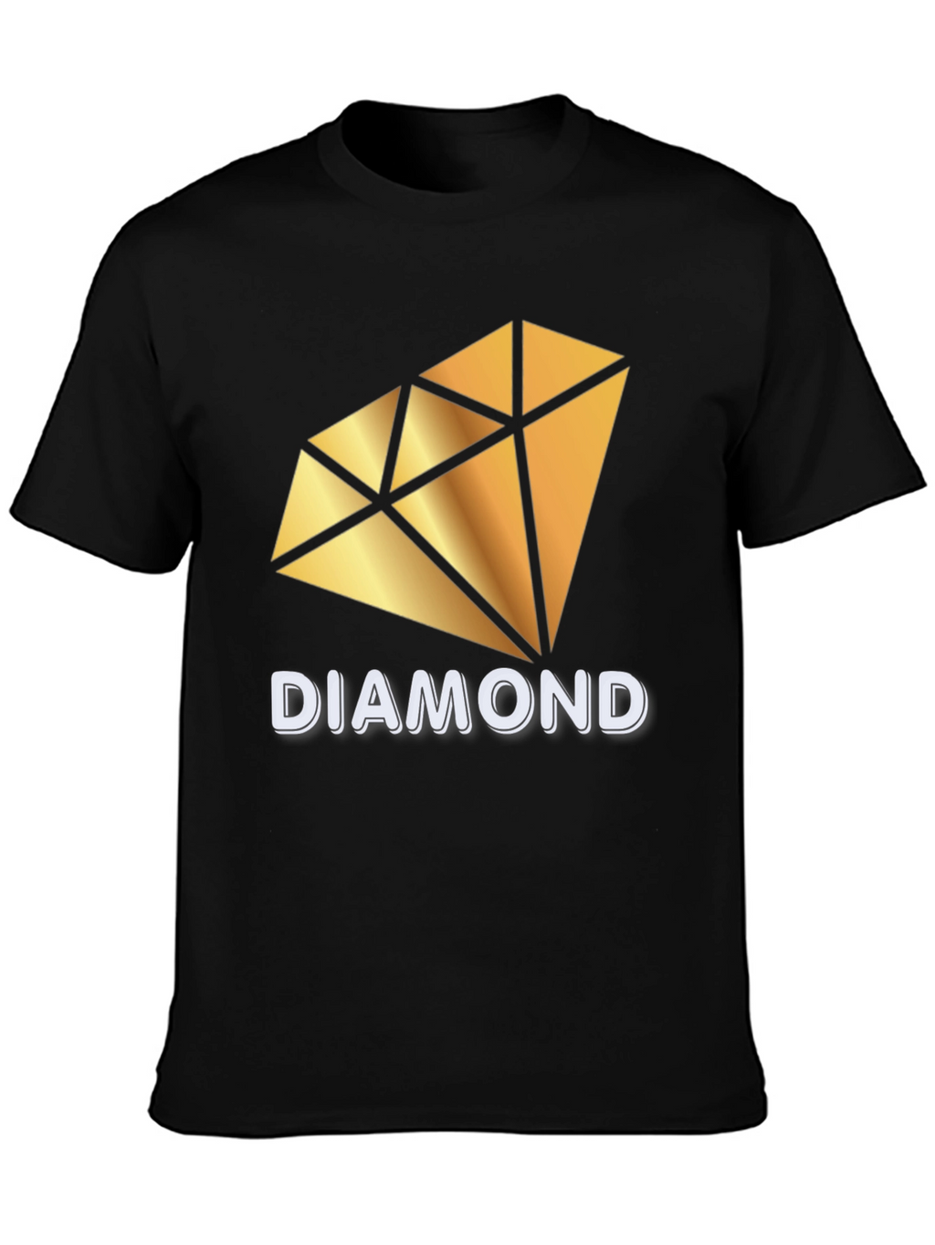 Diamond Graphic Print Black T-Shirt