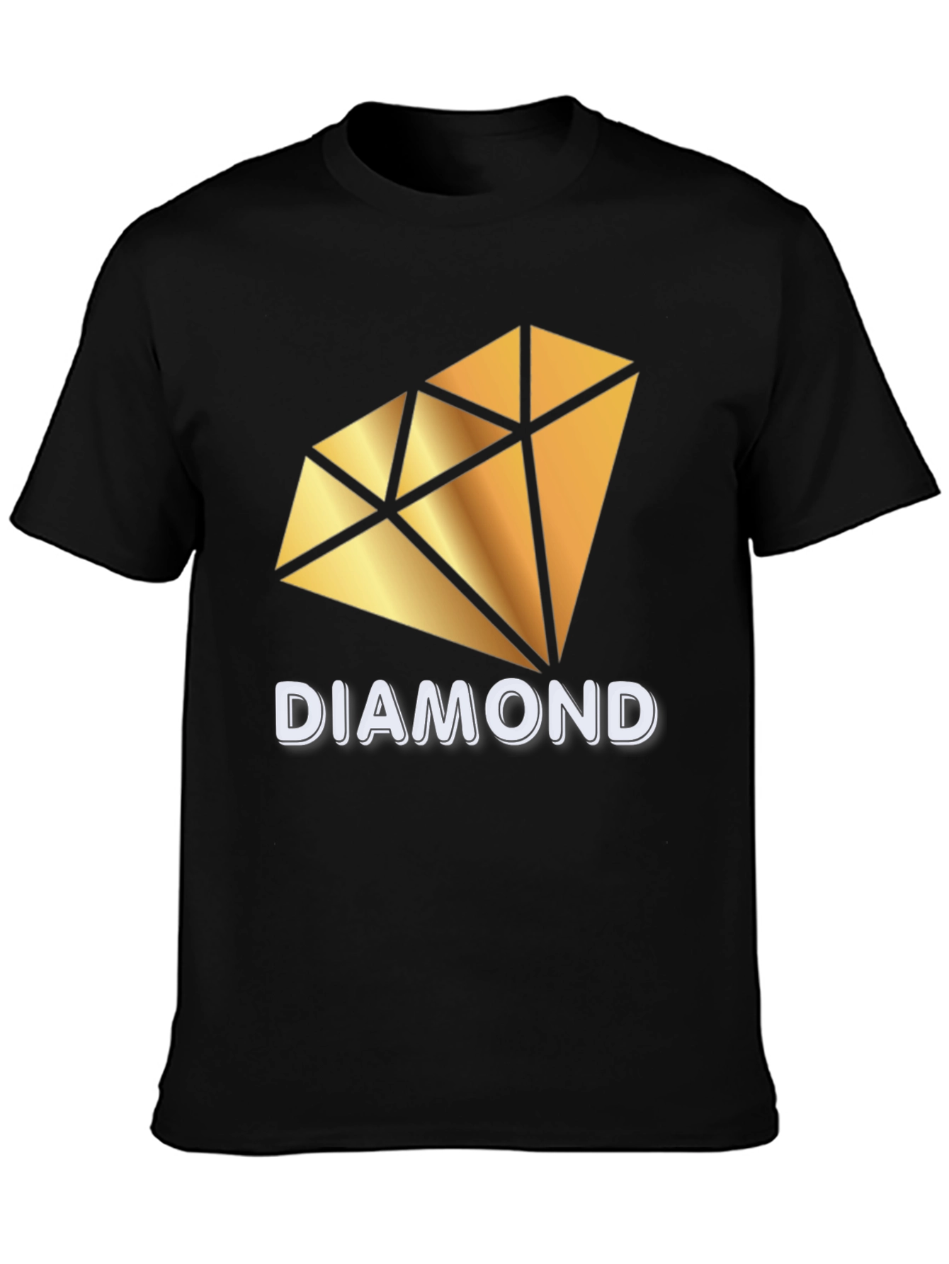 Diamond Graphic Print Black T-Shirt
