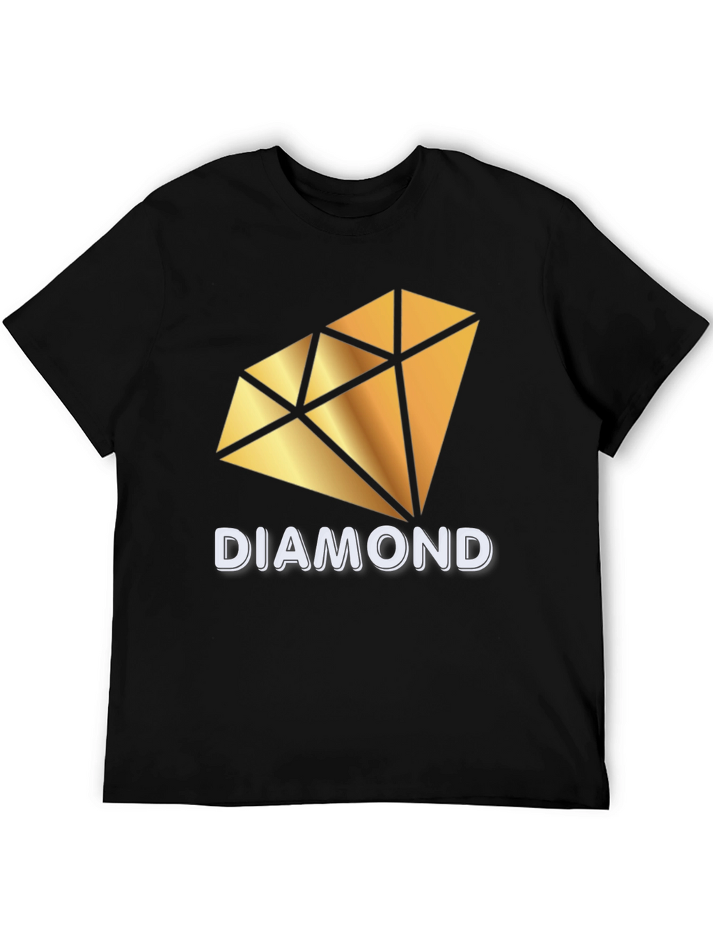 Diamond Graphic Print Black T-Shirt