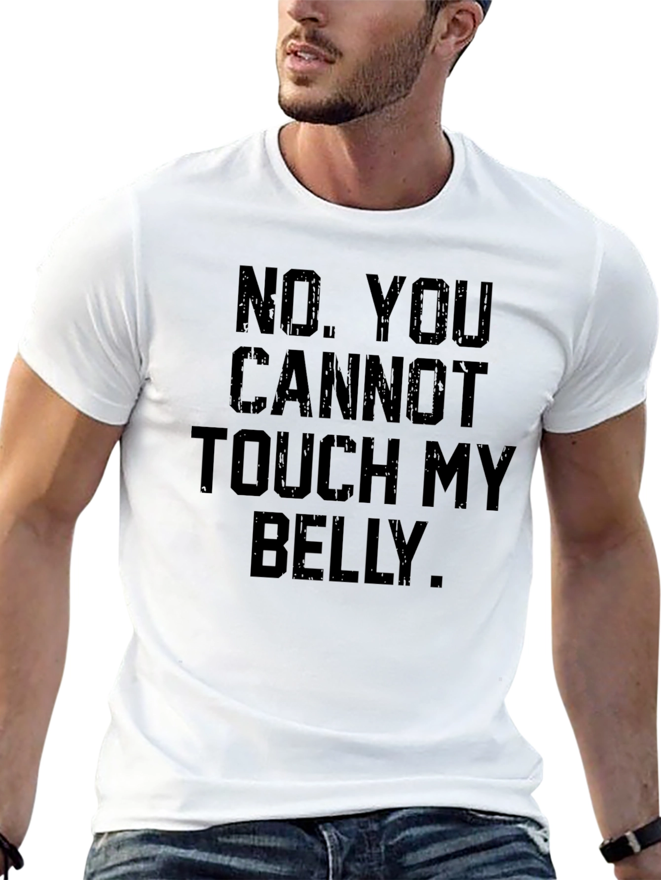 Funny No Touch My Belly Black T-Shirt