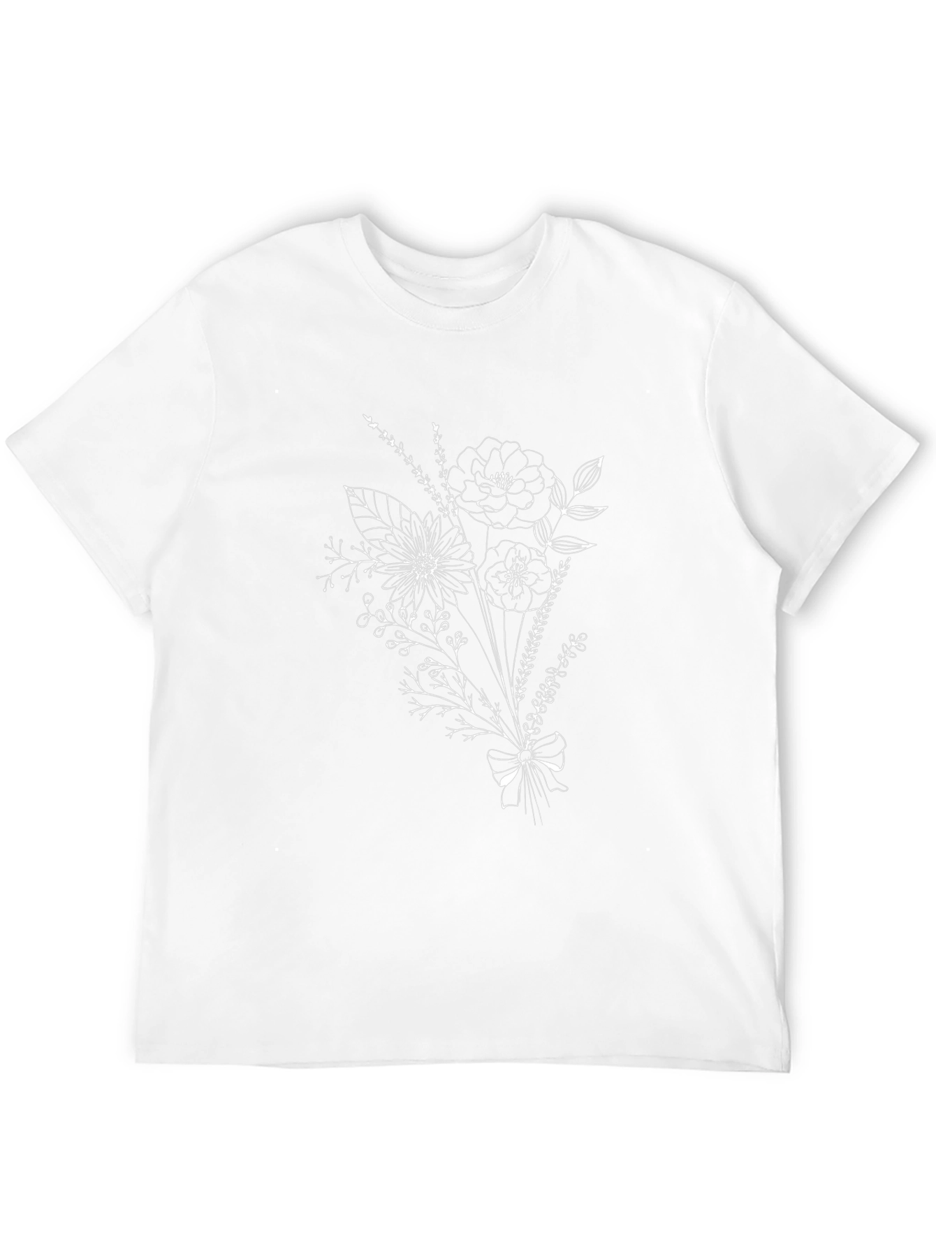Floral Bouquet Graphic Tee - Stylish Black T-Shirt