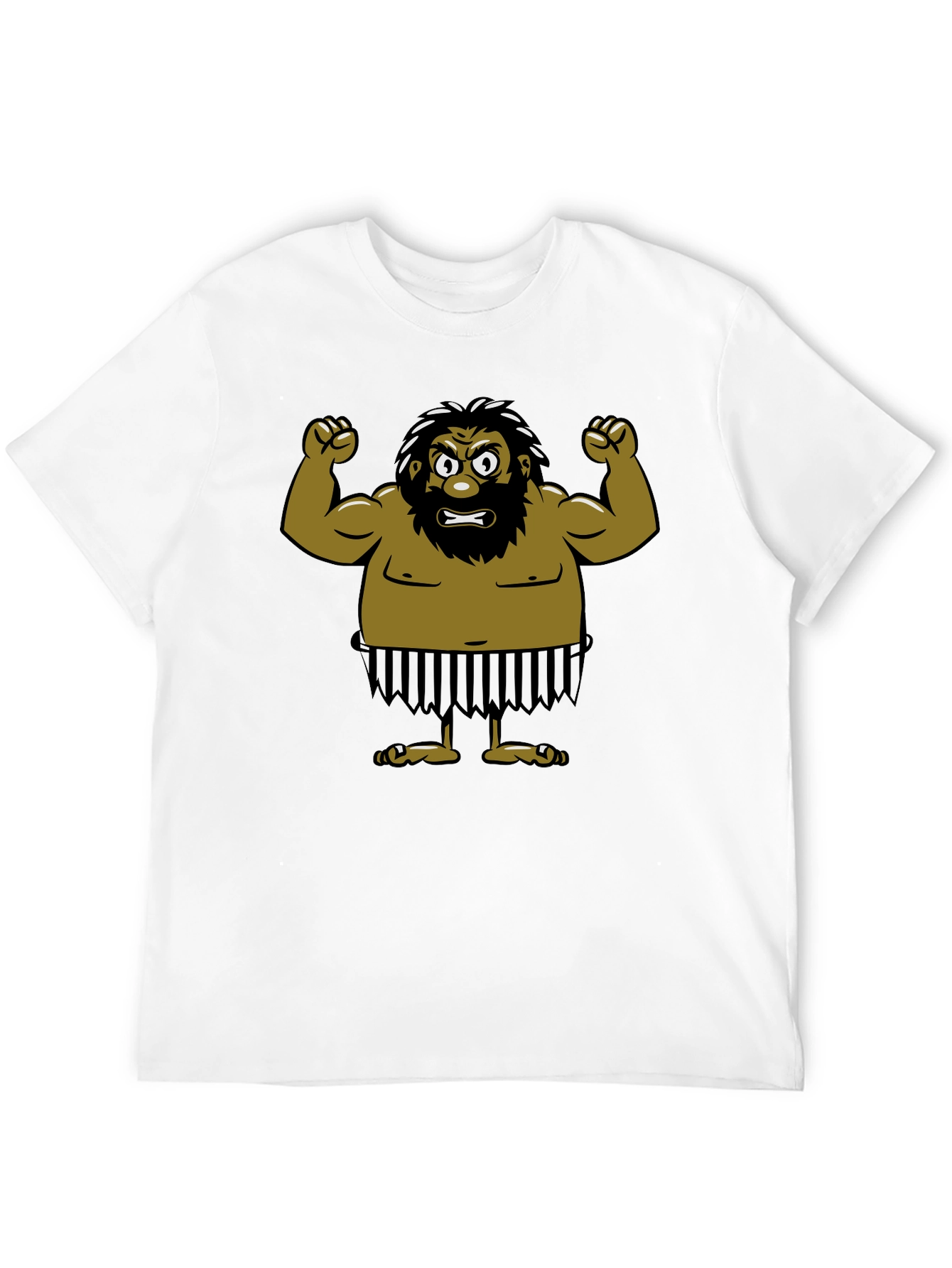 Caveman Cartoon Black T-Shirt