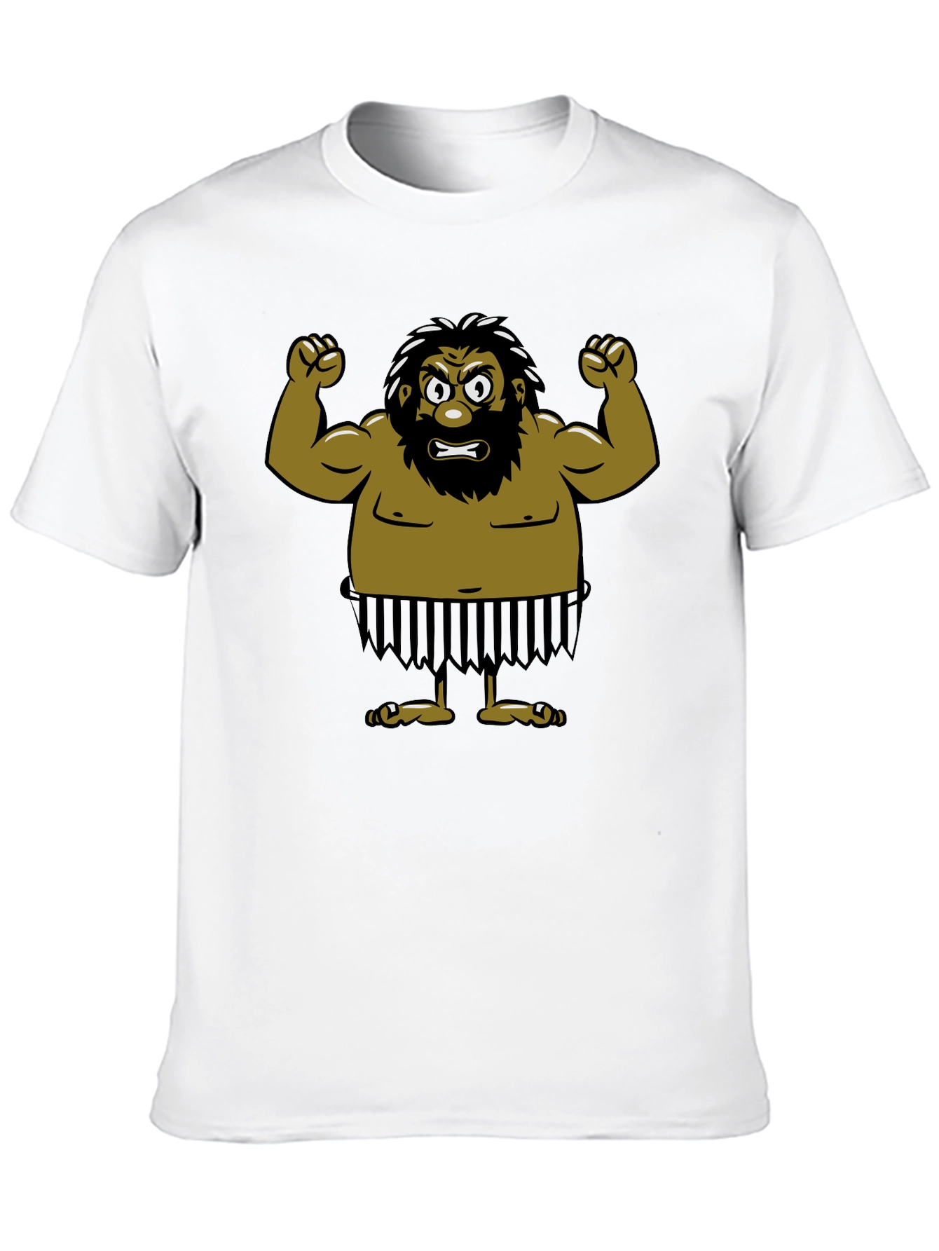 Caveman Cartoon Black T-Shirt