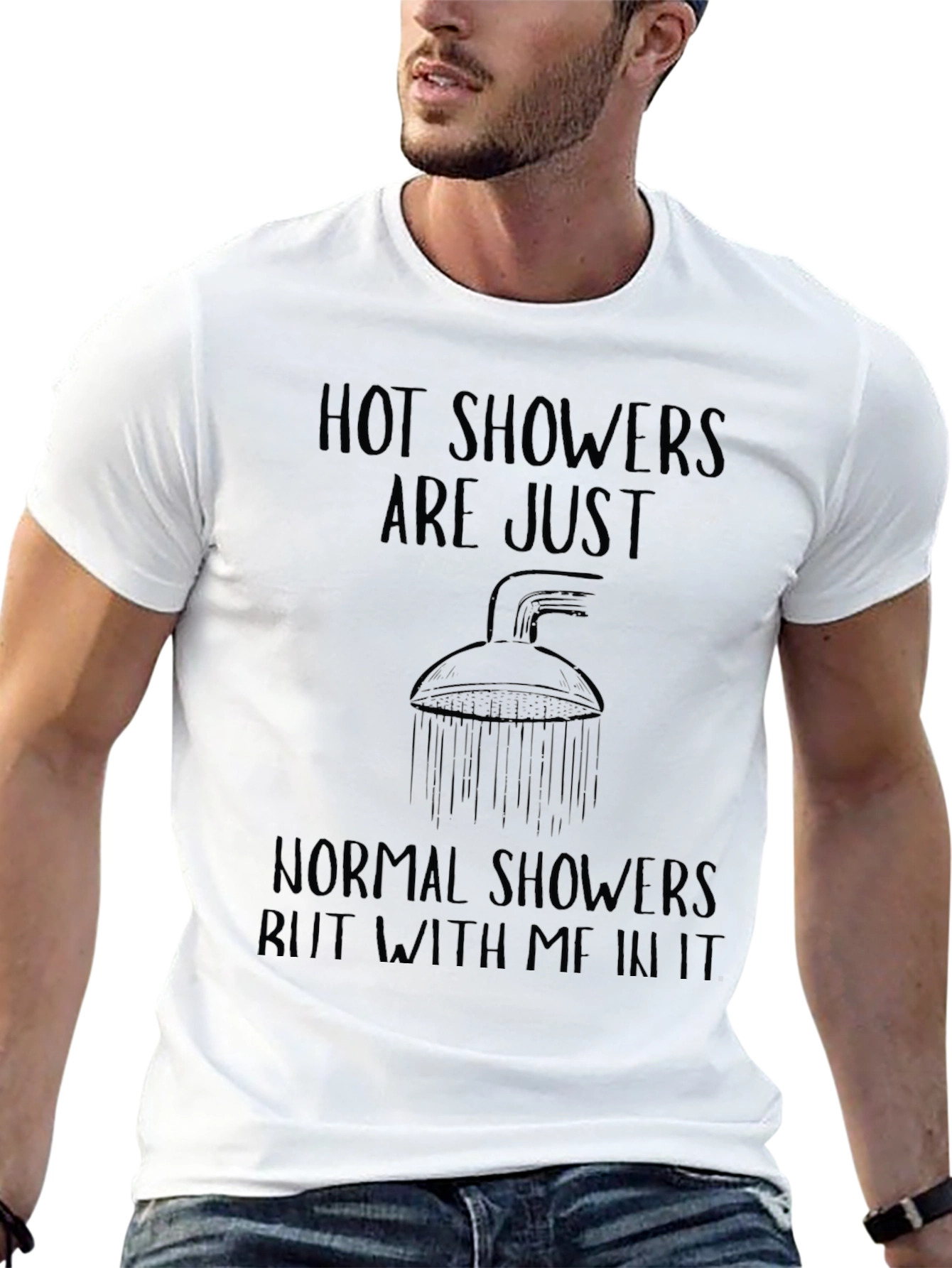 Funny Hot Showers T-Shirt Novelty Graphic Tee