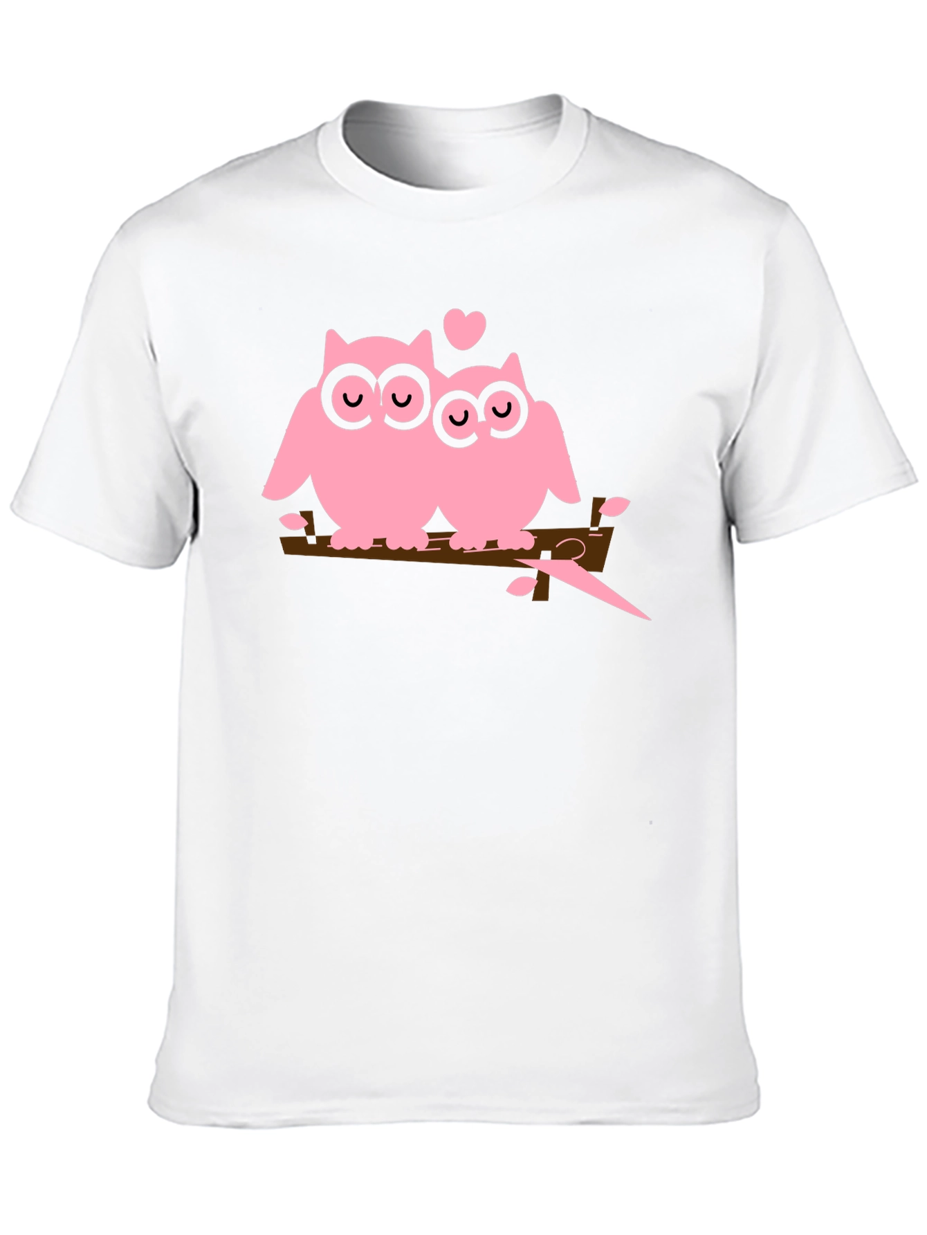 Owl Love T-Shirt - Pink Owls on Branch