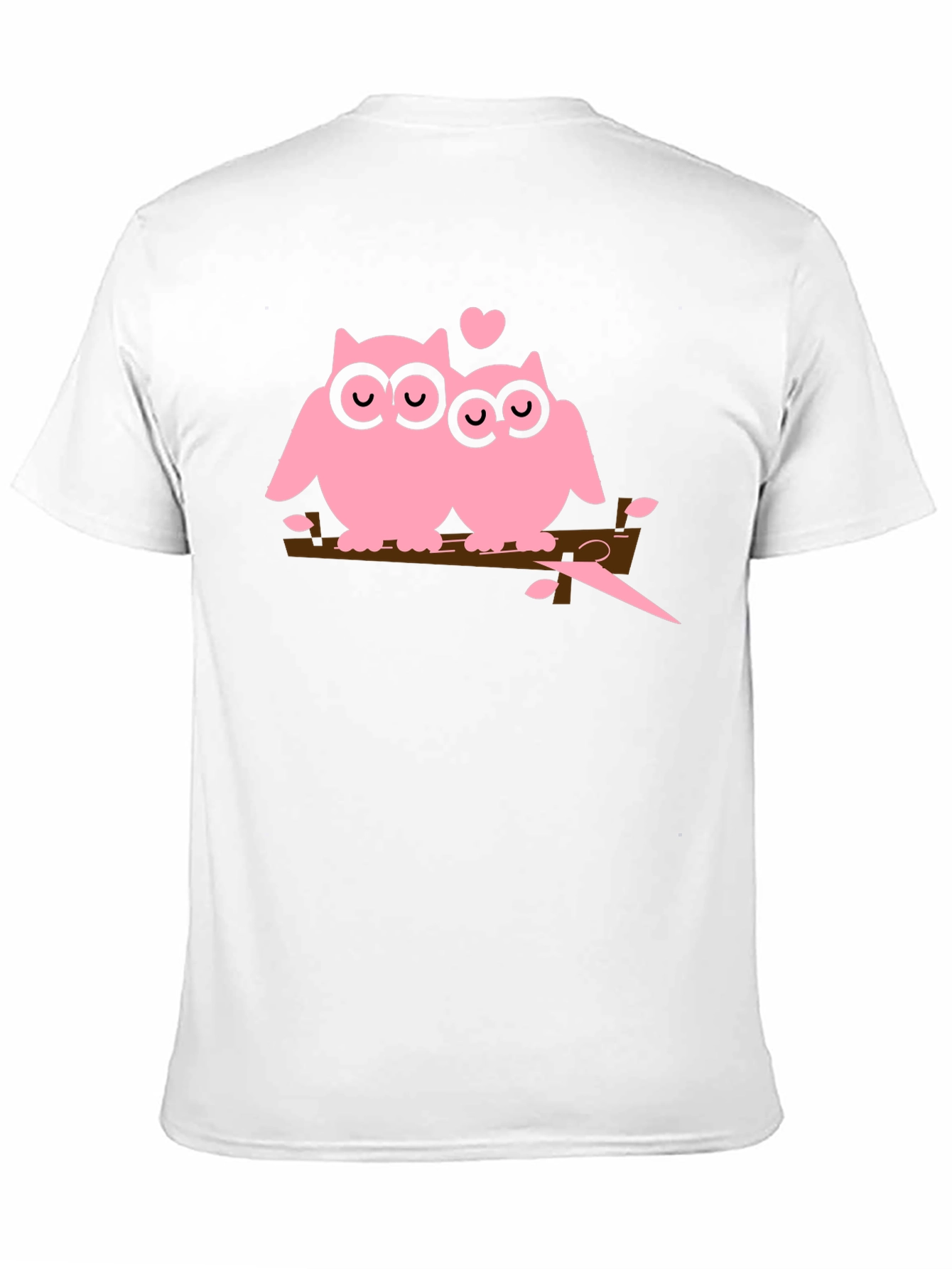 Owl Love T-Shirt - Pink Owls on Branch