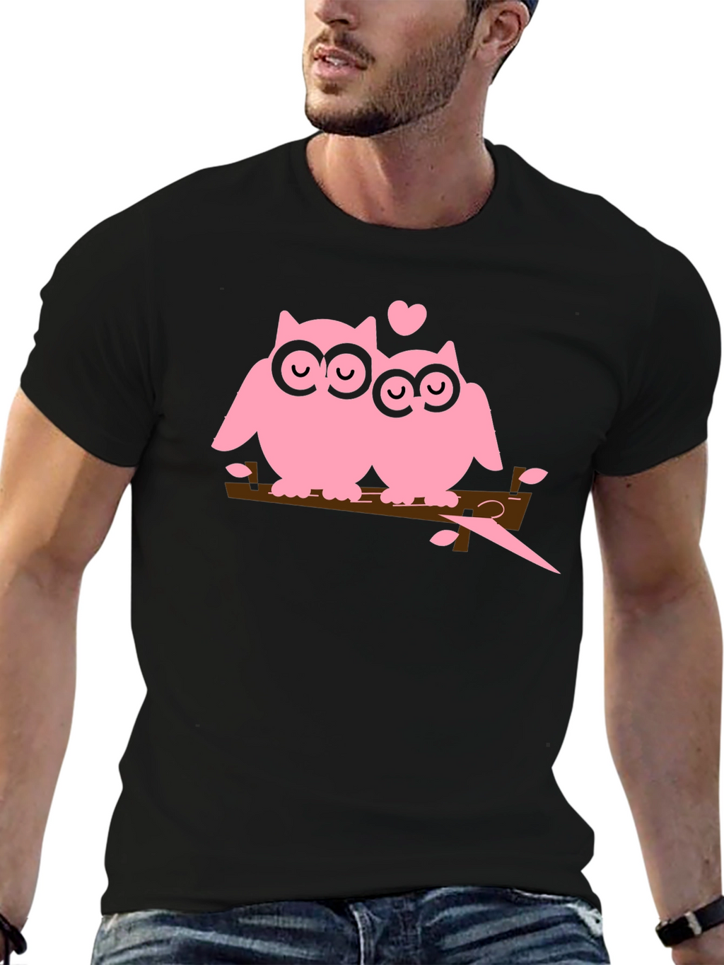 Owl Love T-Shirt - Pink Owls on Branch