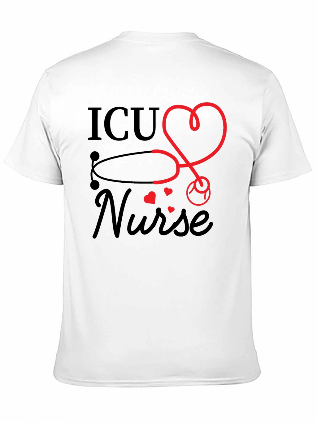 ICU Nurse Heart Stethoscope Graphic T-Shirt