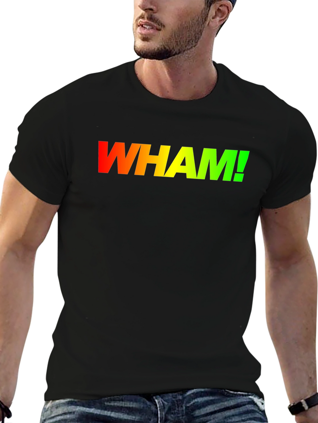 Retro WHAM! Gradient Logo Black T-Shirt