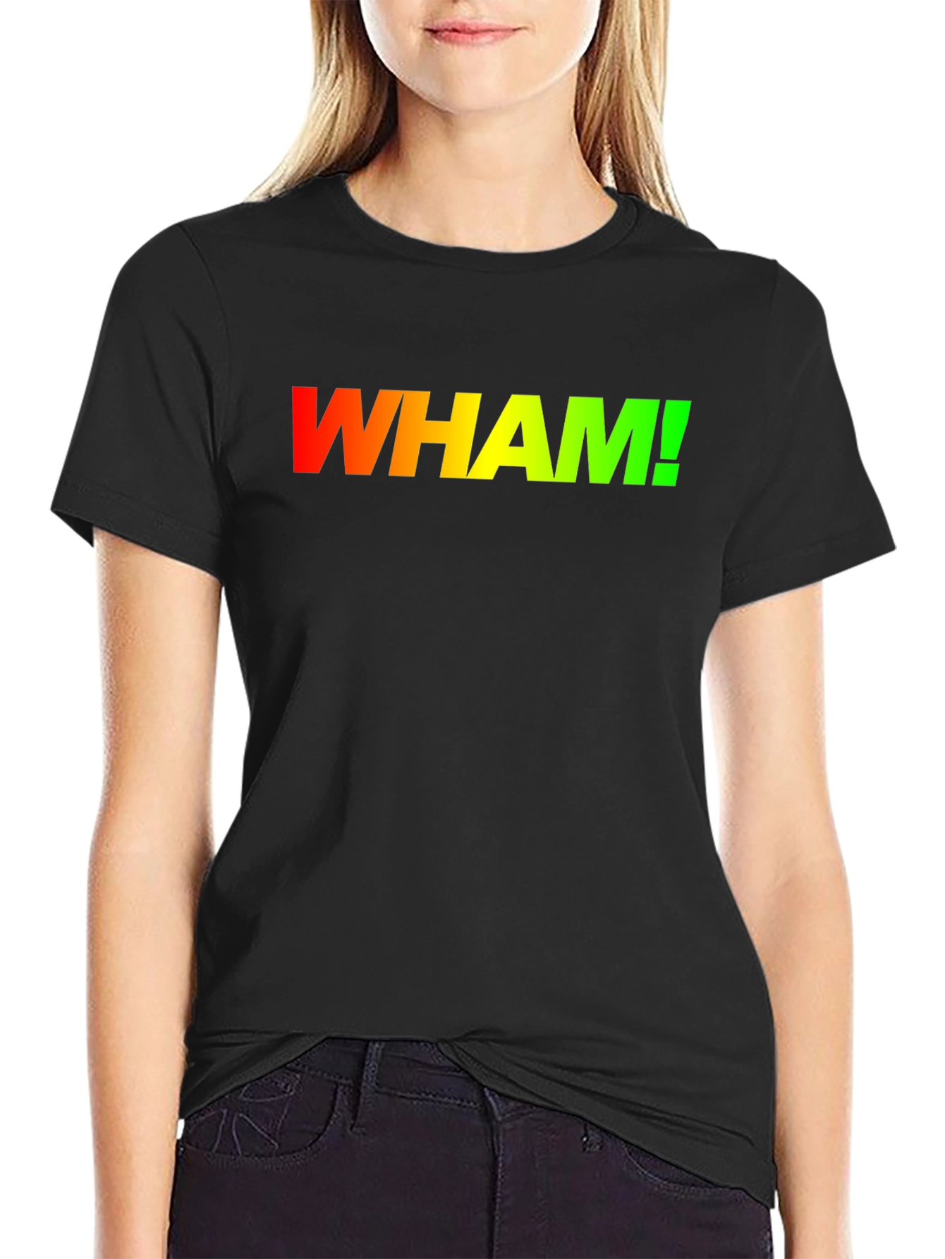 Retro WHAM! Gradient Logo Black T-Shirt