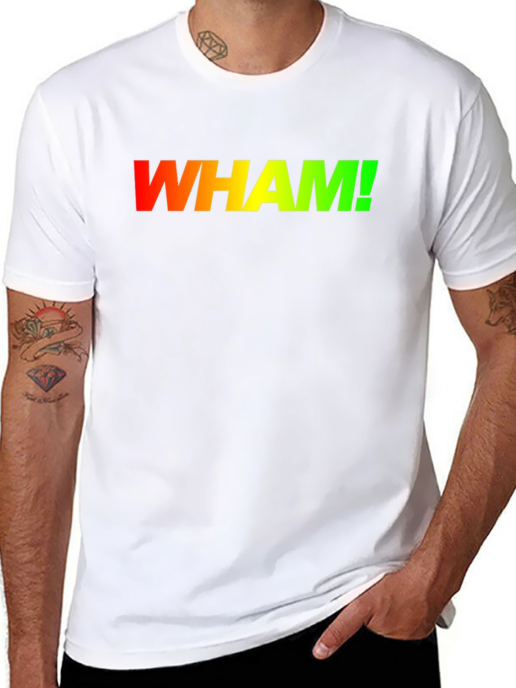 Retro WHAM! Gradient Logo Black T-Shirt
