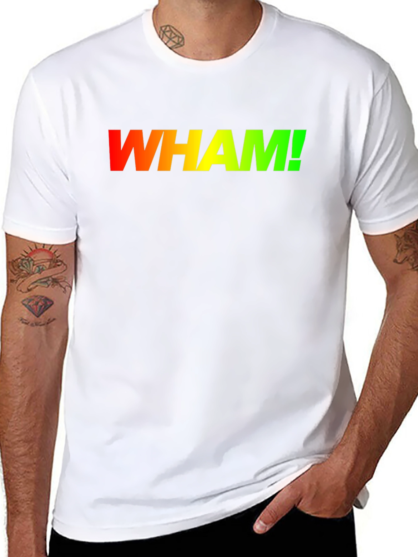 Retro WHAM! Gradient Logo Black T-Shirt