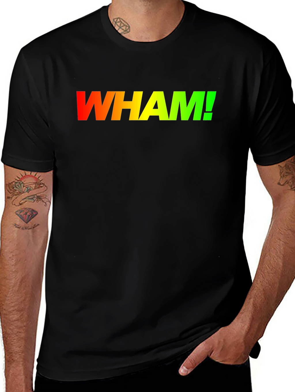 Retro WHAM! Gradient Logo Black T-Shirt