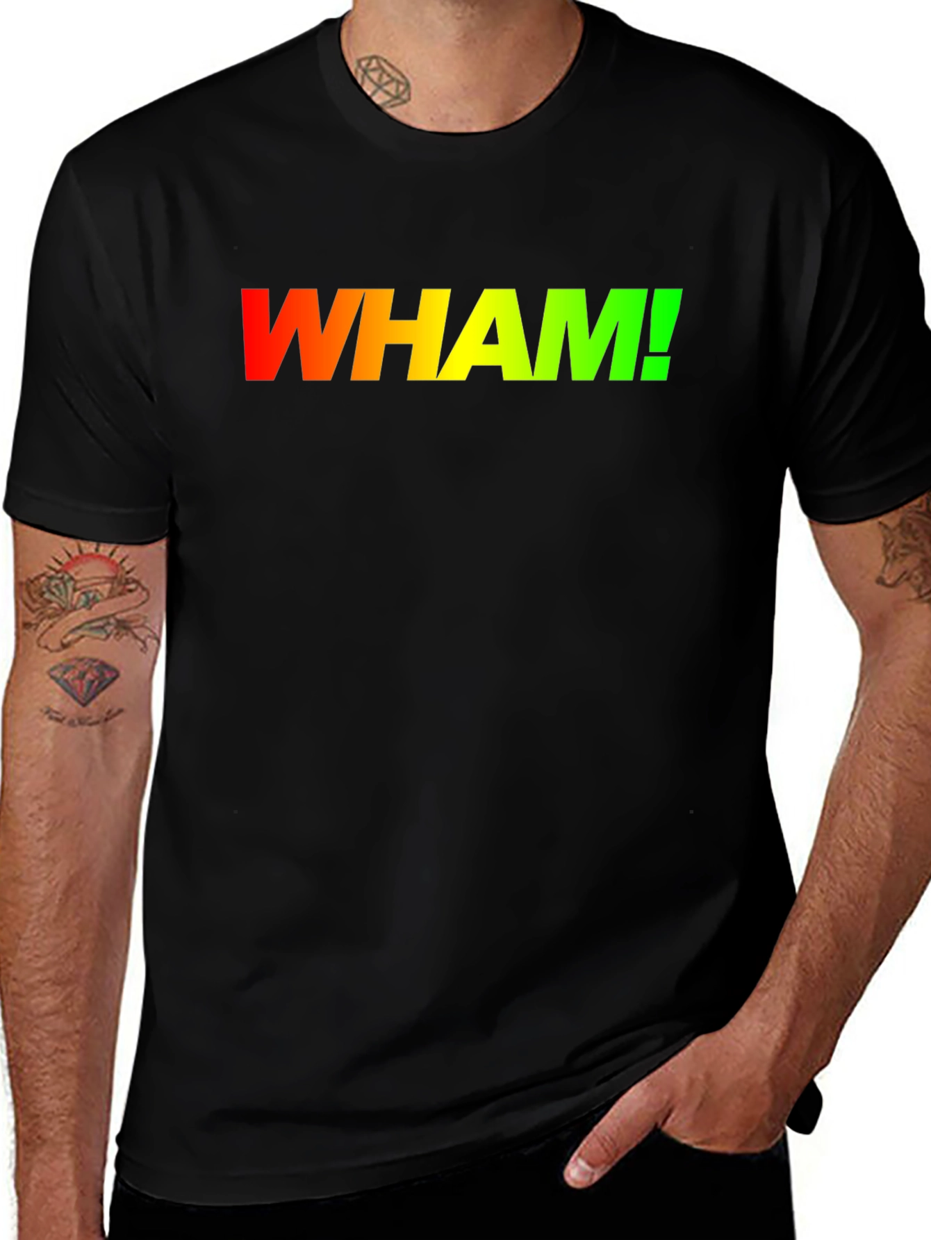 Retro WHAM! Gradient Logo Black T-Shirt
