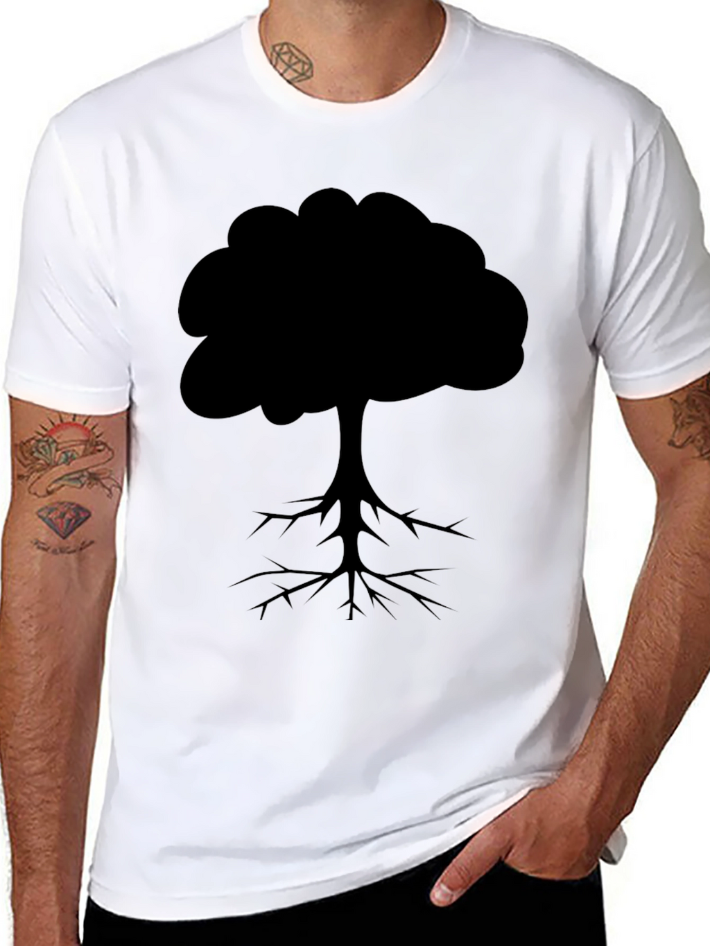 Tree Silhouette Graphic Tee - Black