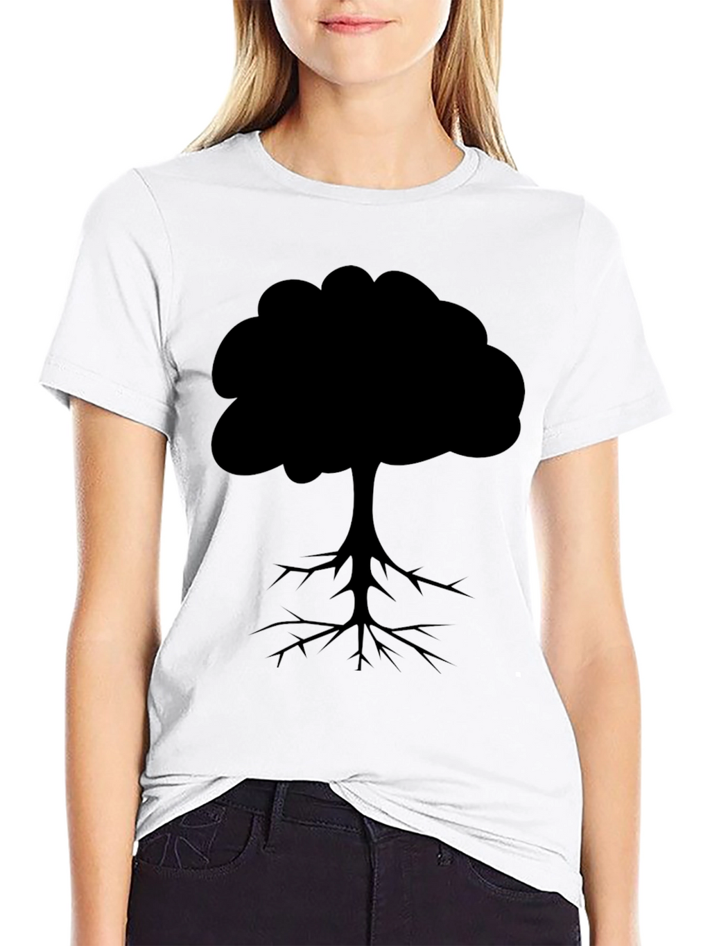 Tree Silhouette Graphic Tee - Black