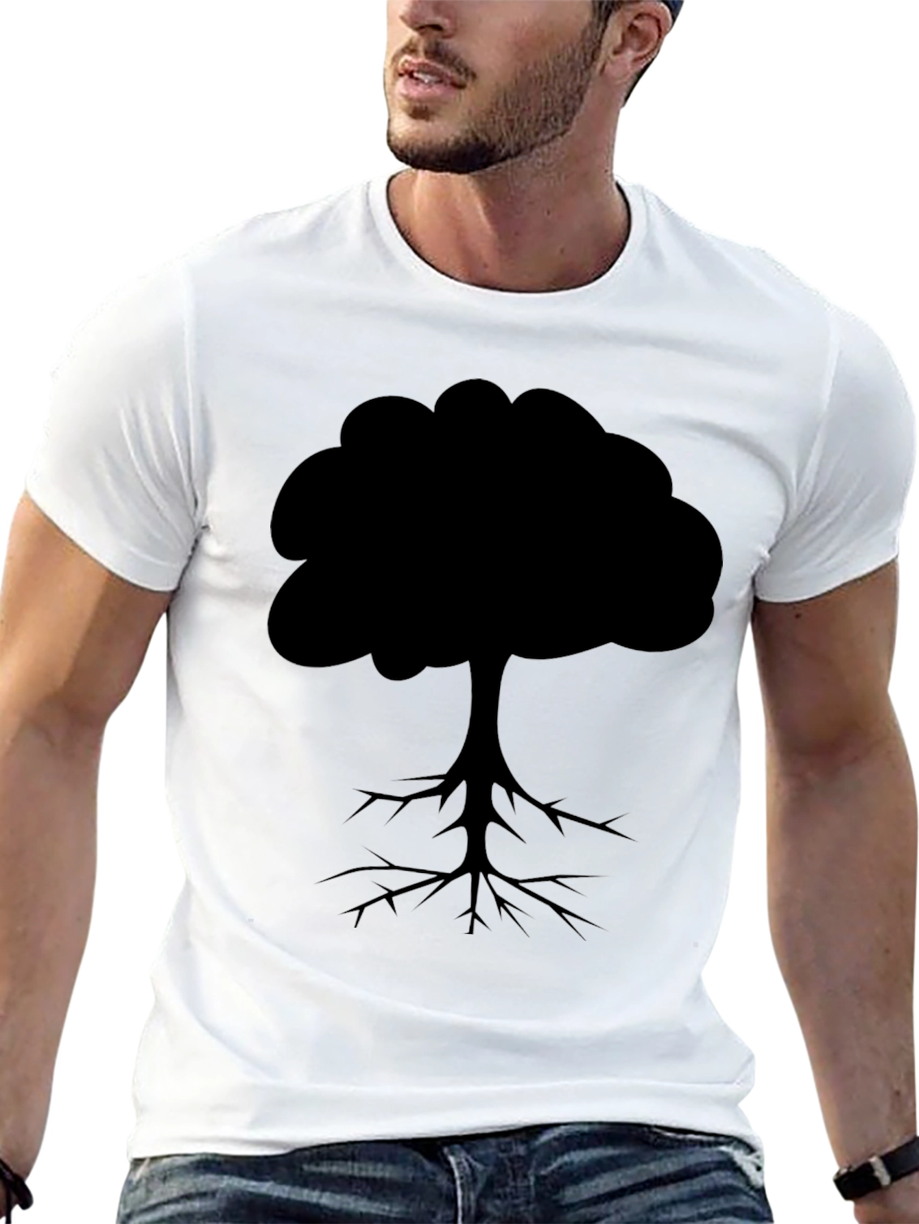 Tree Silhouette Graphic Tee - Black