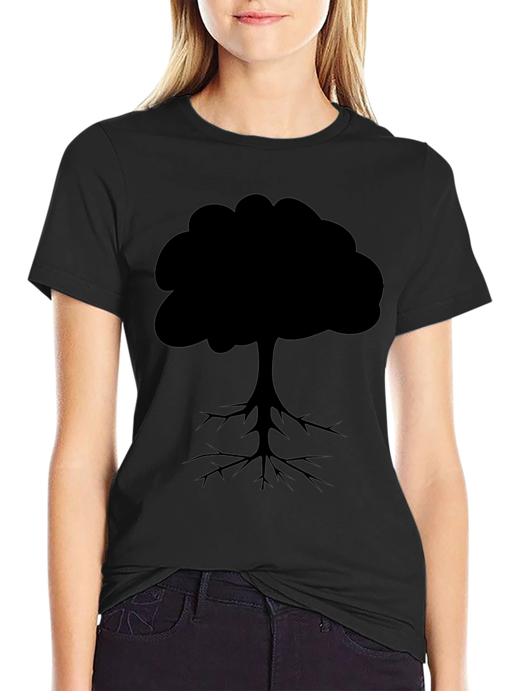 Tree Silhouette Graphic Tee - Black