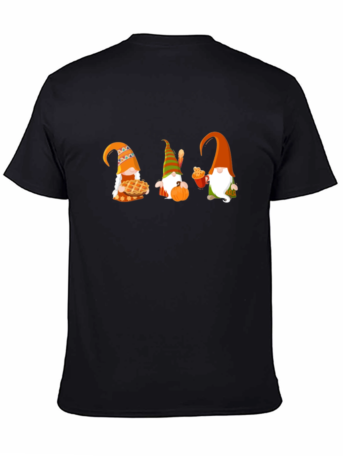 Thanksgiving Gnomes Black T-Shirt