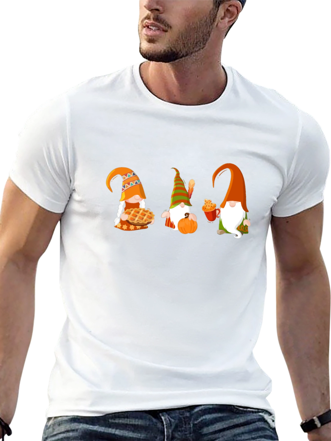 Thanksgiving Gnomes Black T-Shirt