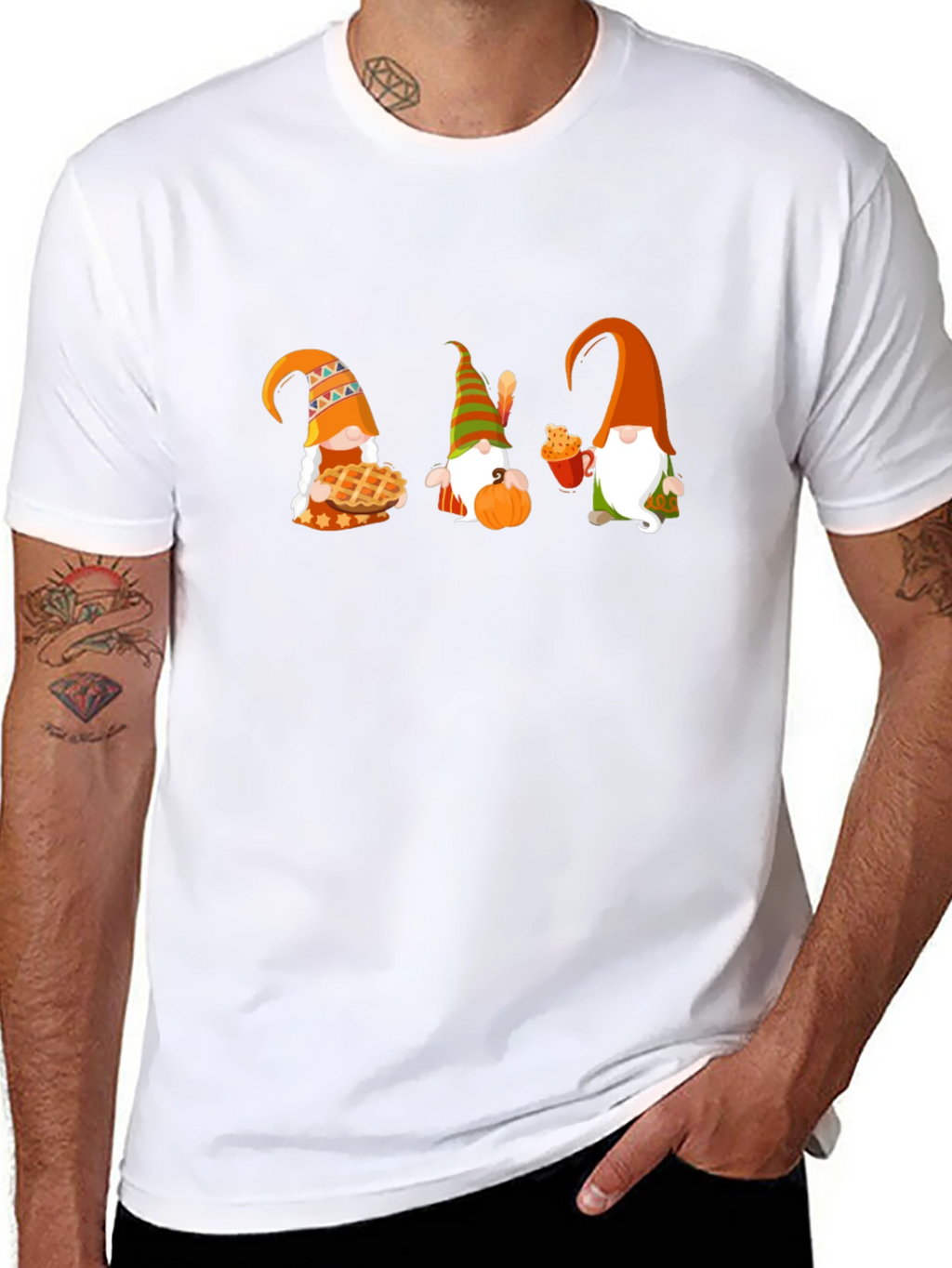 Thanksgiving Gnomes Black T-Shirt