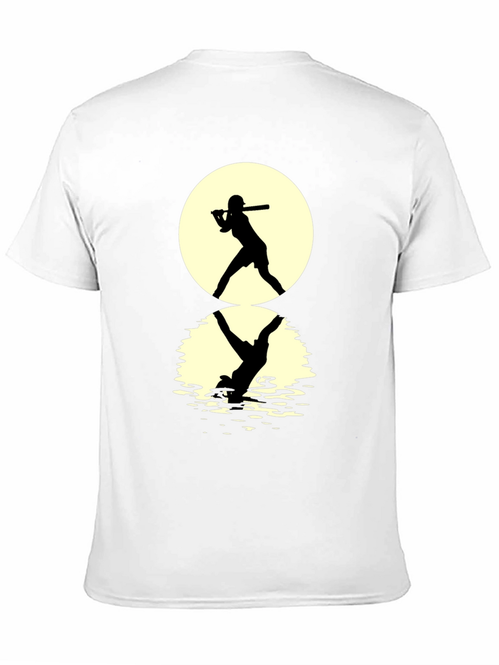 Baseball Silhouette T-Shirt: Moonlit Reflection Tee