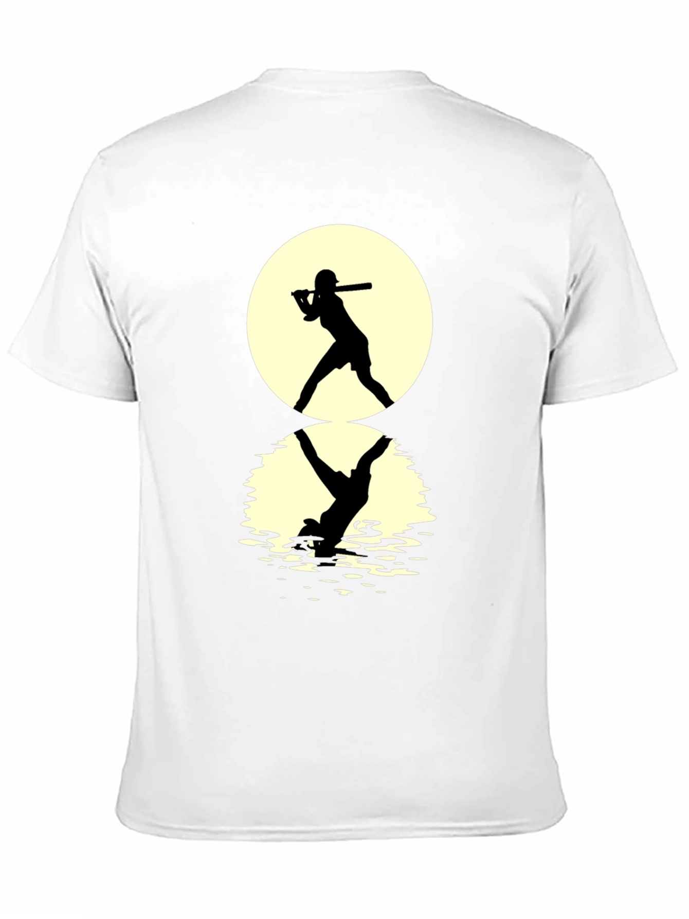Baseball Silhouette T-Shirt: Moonlit Reflection Tee