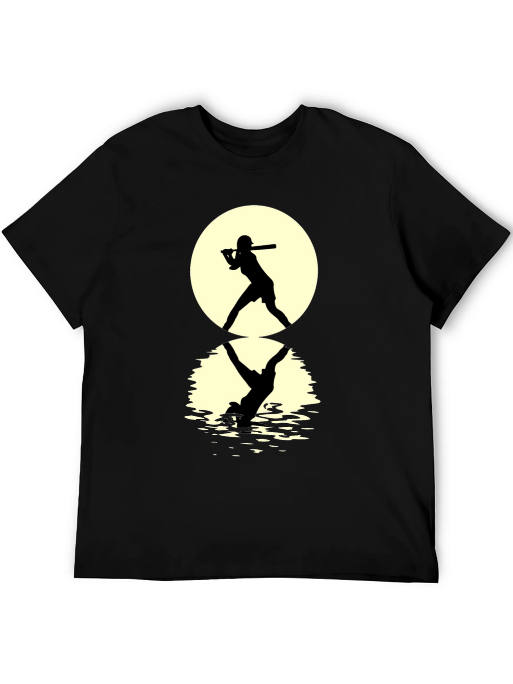 Baseball Silhouette T-Shirt: Moonlit Reflection Tee