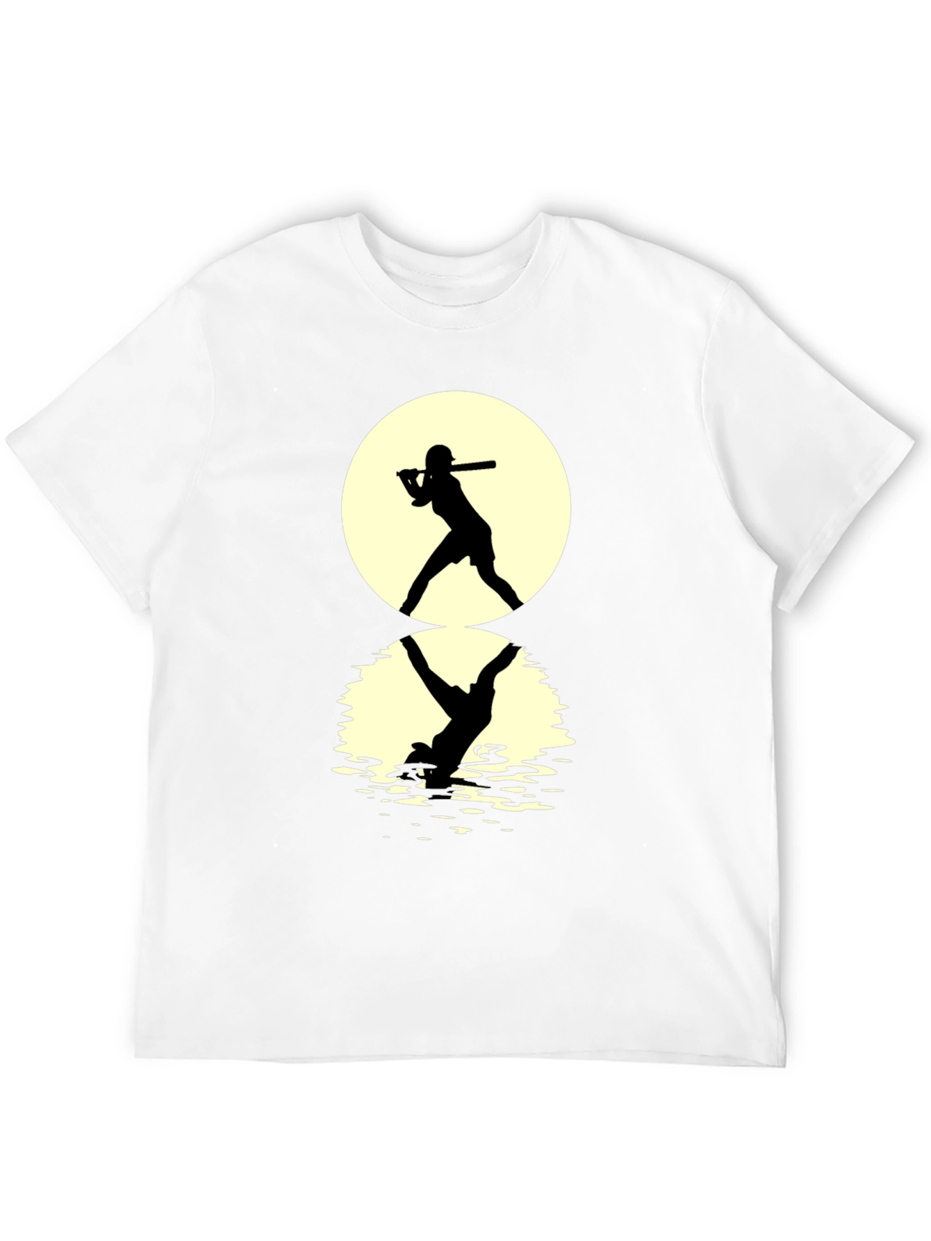 Baseball Silhouette T-Shirt: Moonlit Reflection Tee