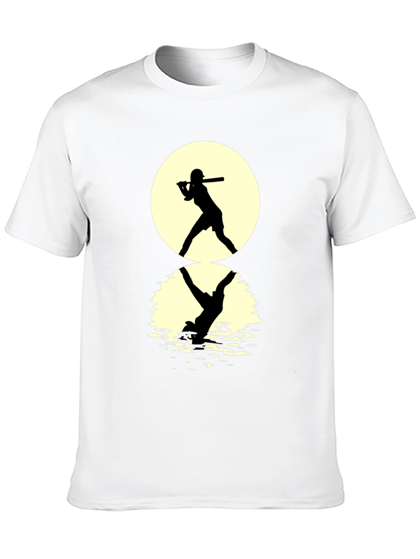 Baseball Silhouette T-Shirt: Moonlit Reflection Tee