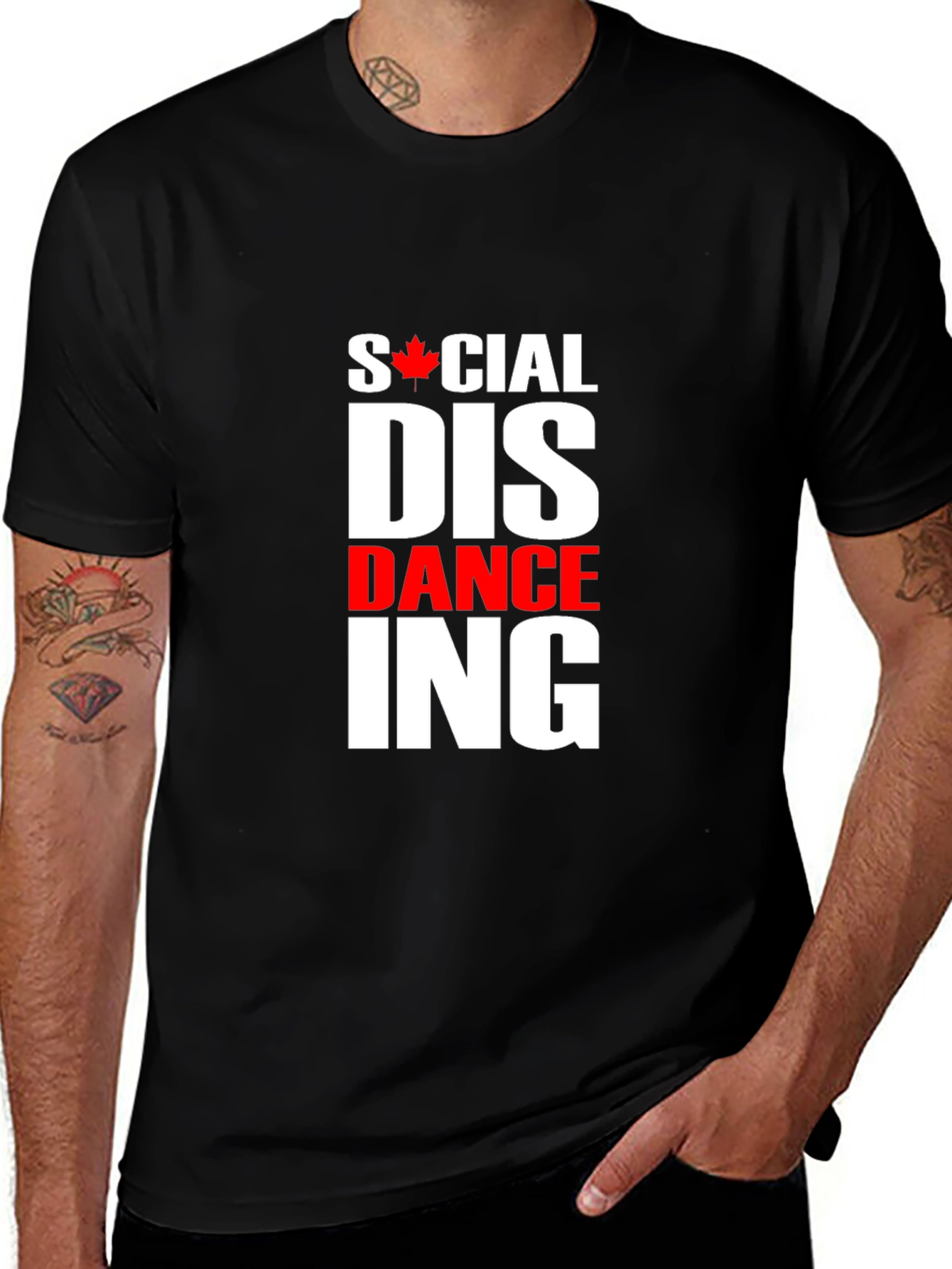 Social Dance-ing Funny Black Graphic T-Shirt